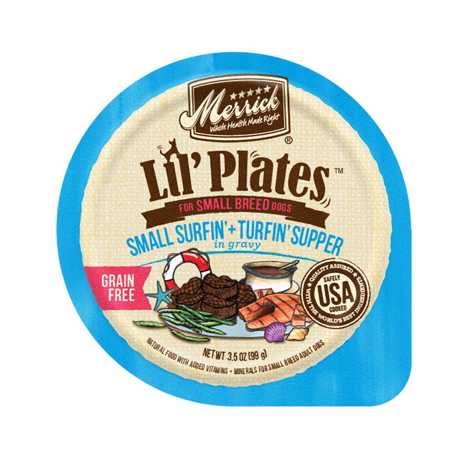 Merrick Lil' Plates Grain-Free Small Breed Wet Dog Food Surfin' + Turfin' Supper