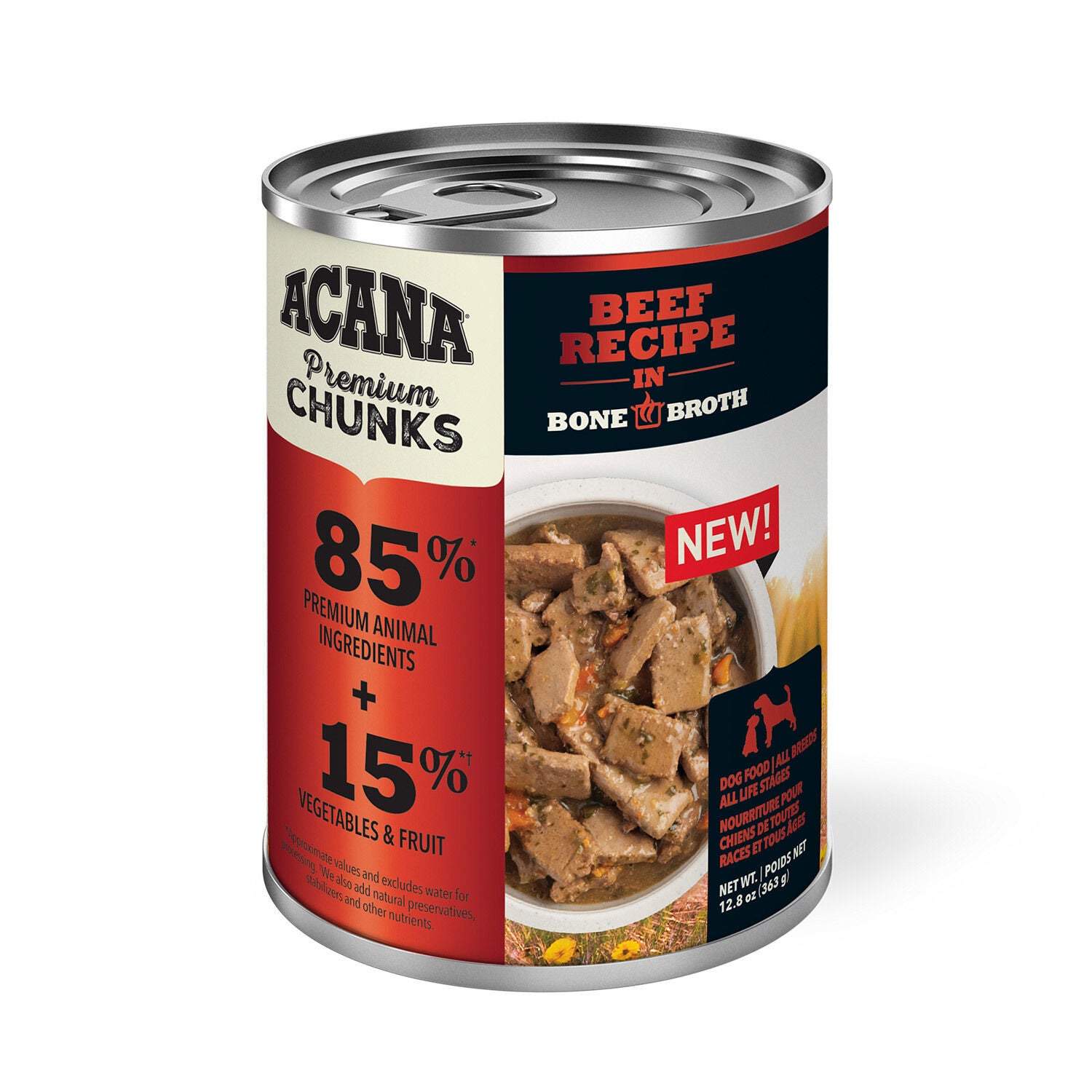 Acana Premium Chunks Beef Recipe In Bone Broth Wet Dog Food