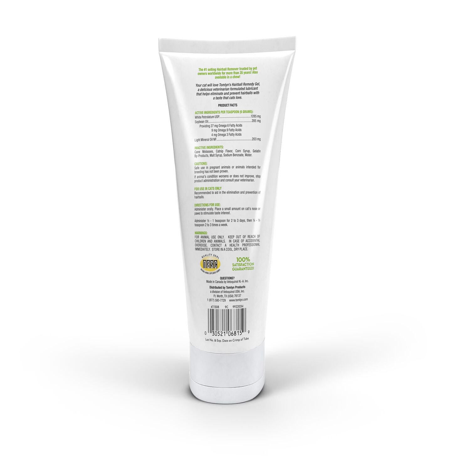Tomlyn Laxatone Hairball Remedy Gel For Cats & Kittens, Catnip Flavor, 4.25-Oz Tube