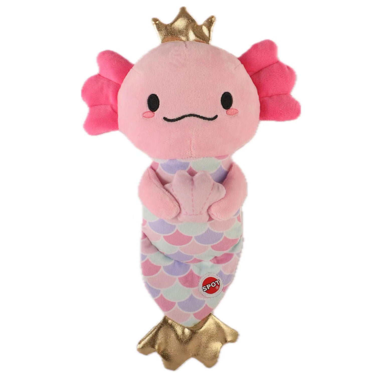 Spot Axolotl Mermaid Plush Squeaky Dog Toy, 10"