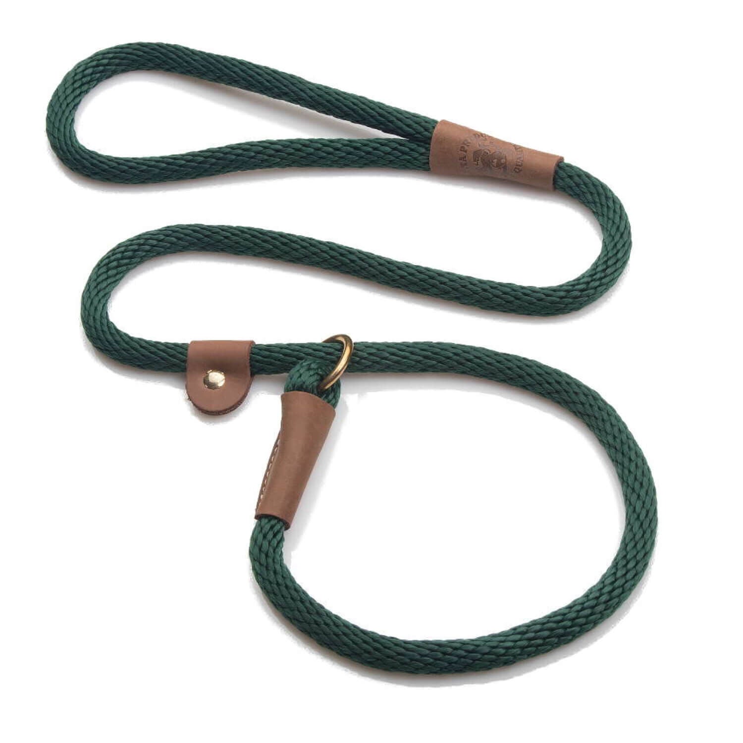Mendota Pet Slip Neck Dog Leash 1/2"X6' - Hunter Green