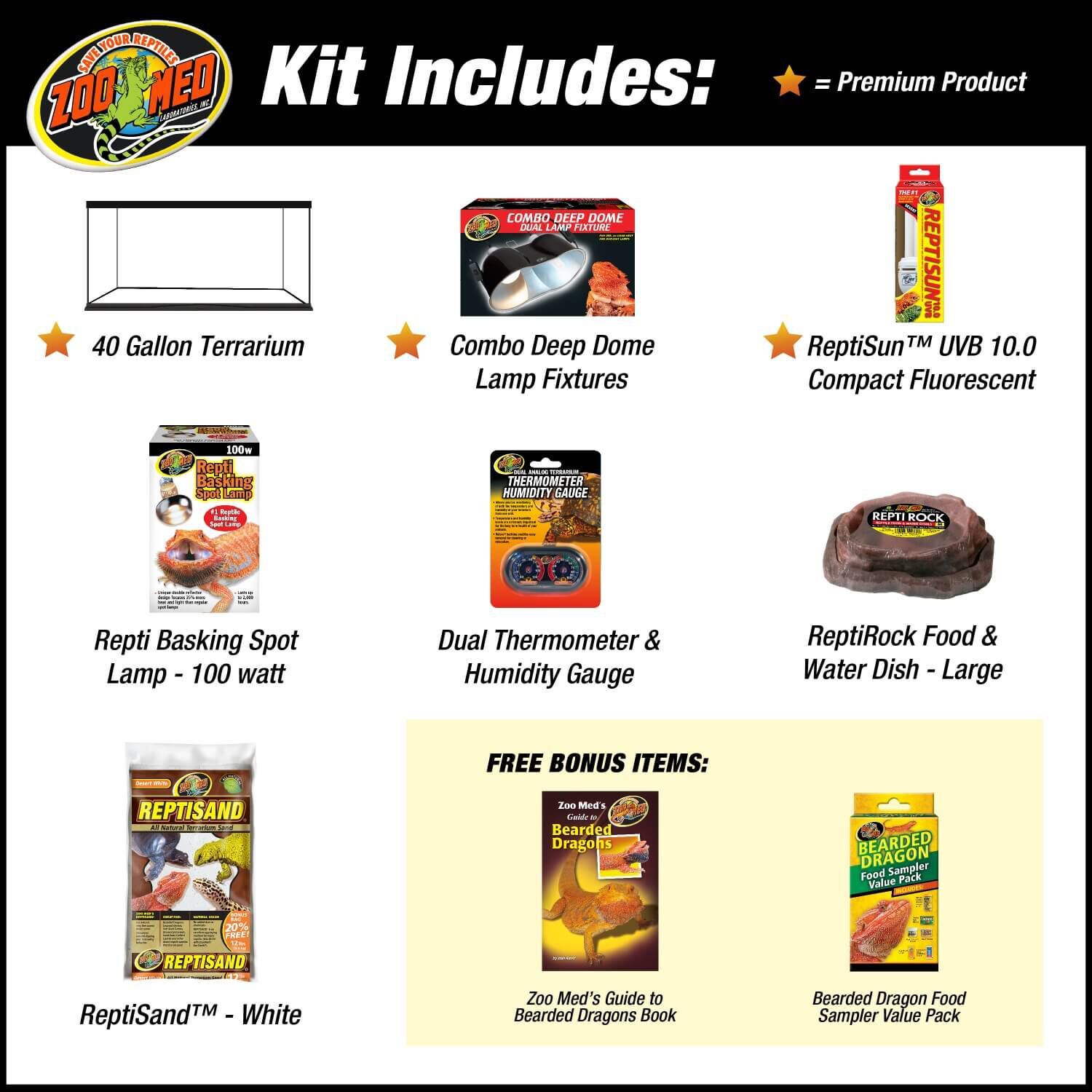 Zoo Med 40 G Bearded Dragon Kit 40gal Pet Supermarket