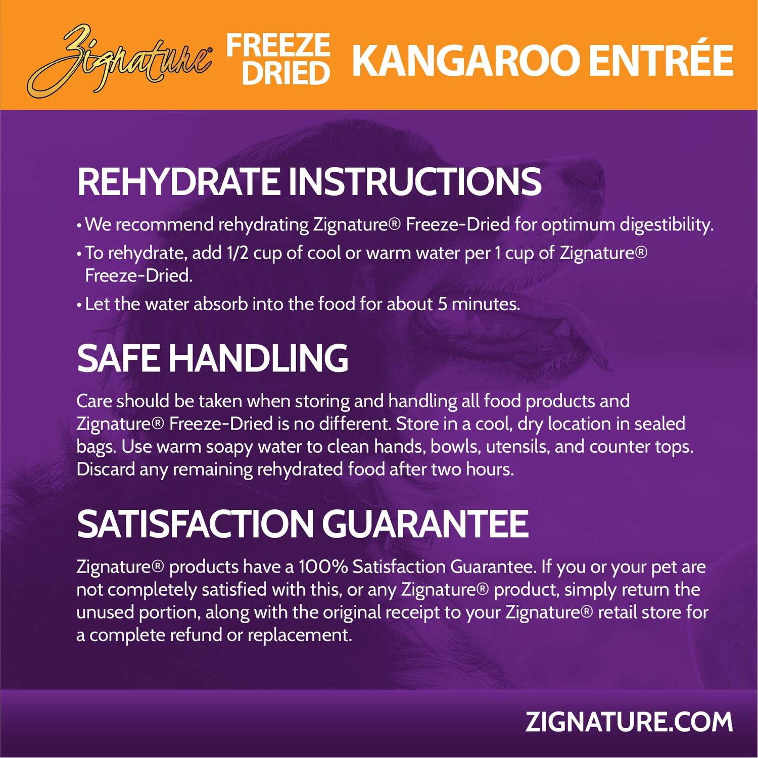 Zignature Grain-Free Kangaroo Entr&eacute;e Freeze-Dried Dog Food, 25-Oz Bag