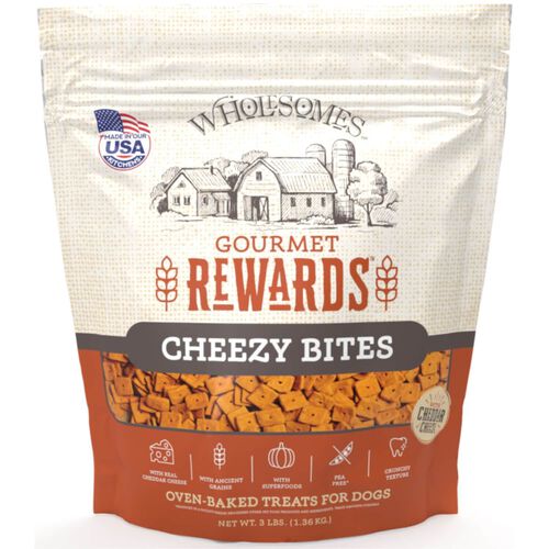 Wholesomes Gourmet Rewards Cheezy Bites Crunchy Dog Treats