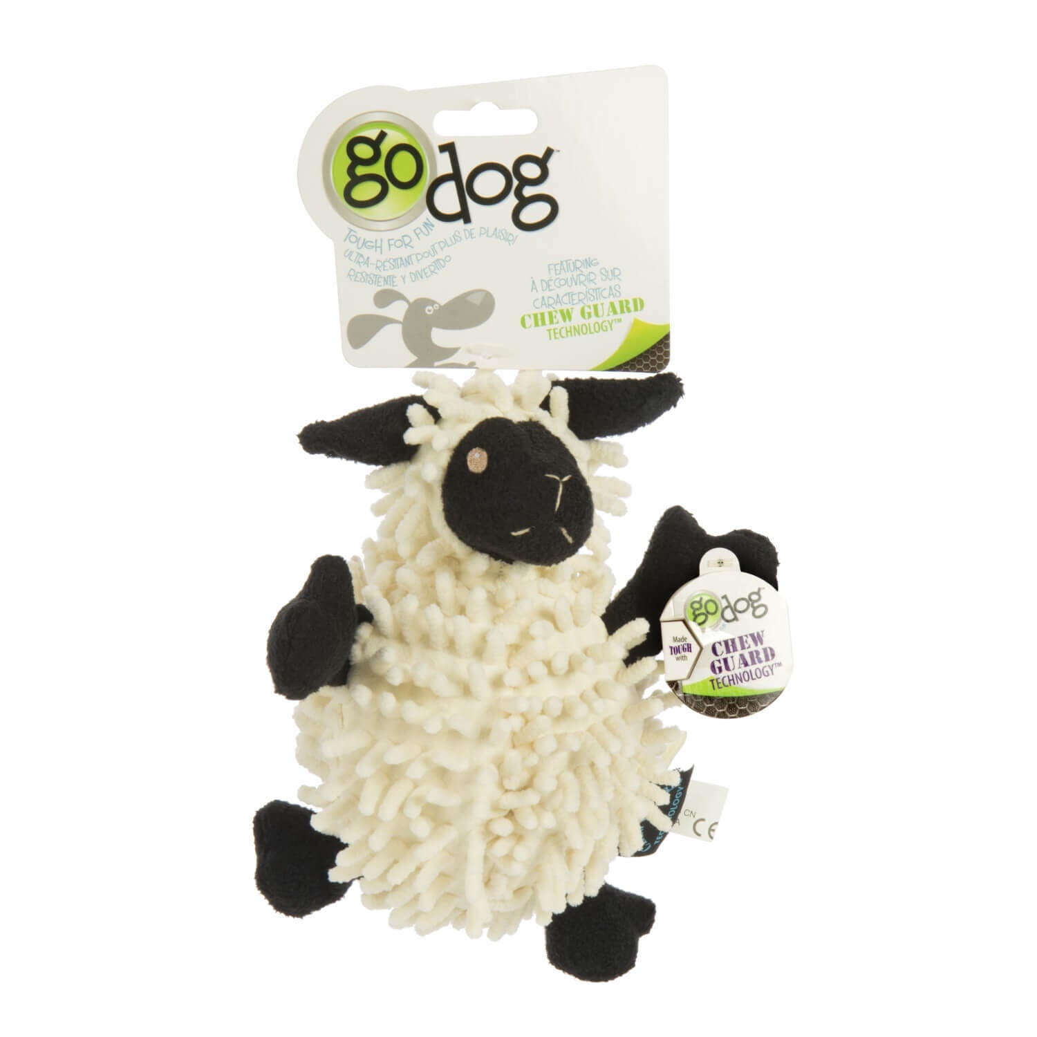 Godog Fuzzy Wuzzy Lamb Squeaky Plush Dog Toy