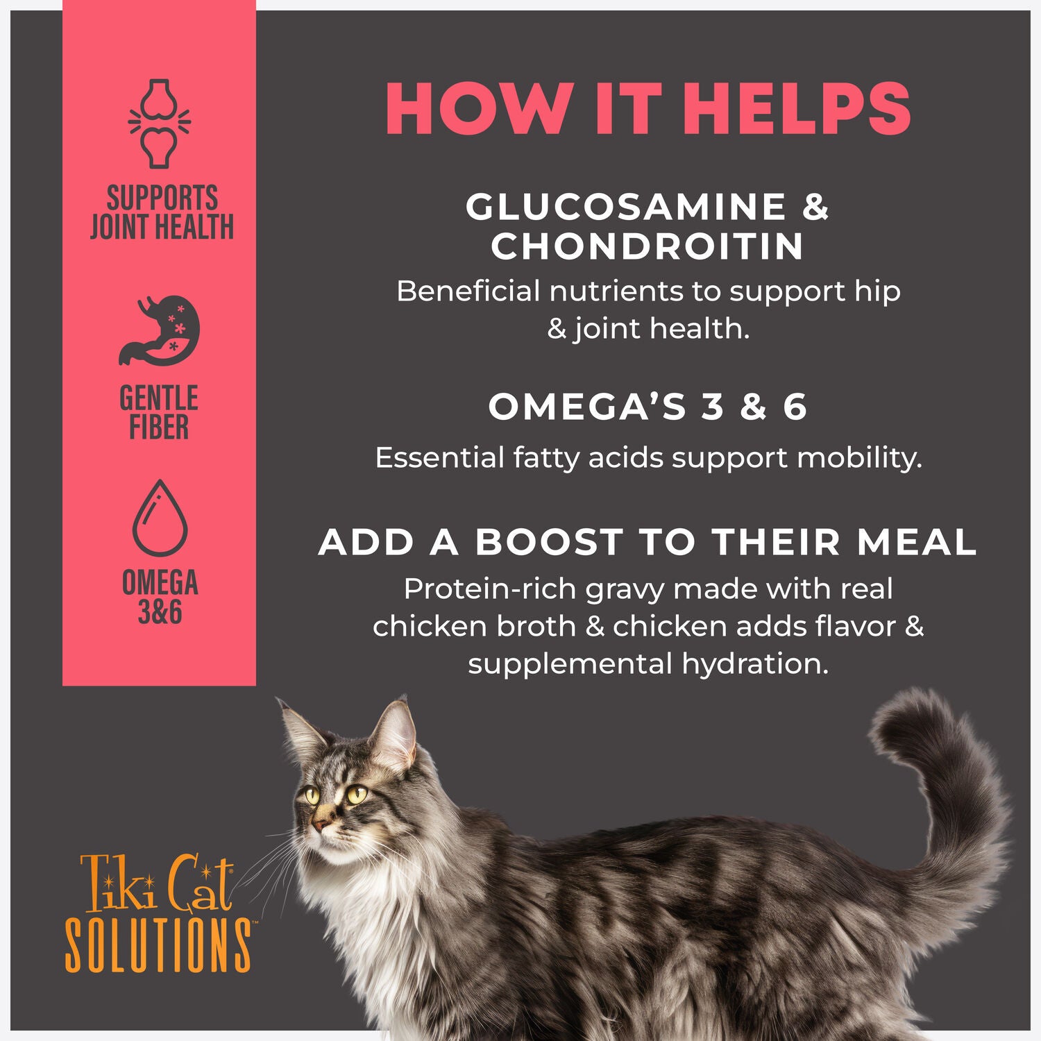 Tiki Cat Solutions Cat Food Topper, Mobility, Chicken Recipe In Broth, 1.5 Oz. Pouch