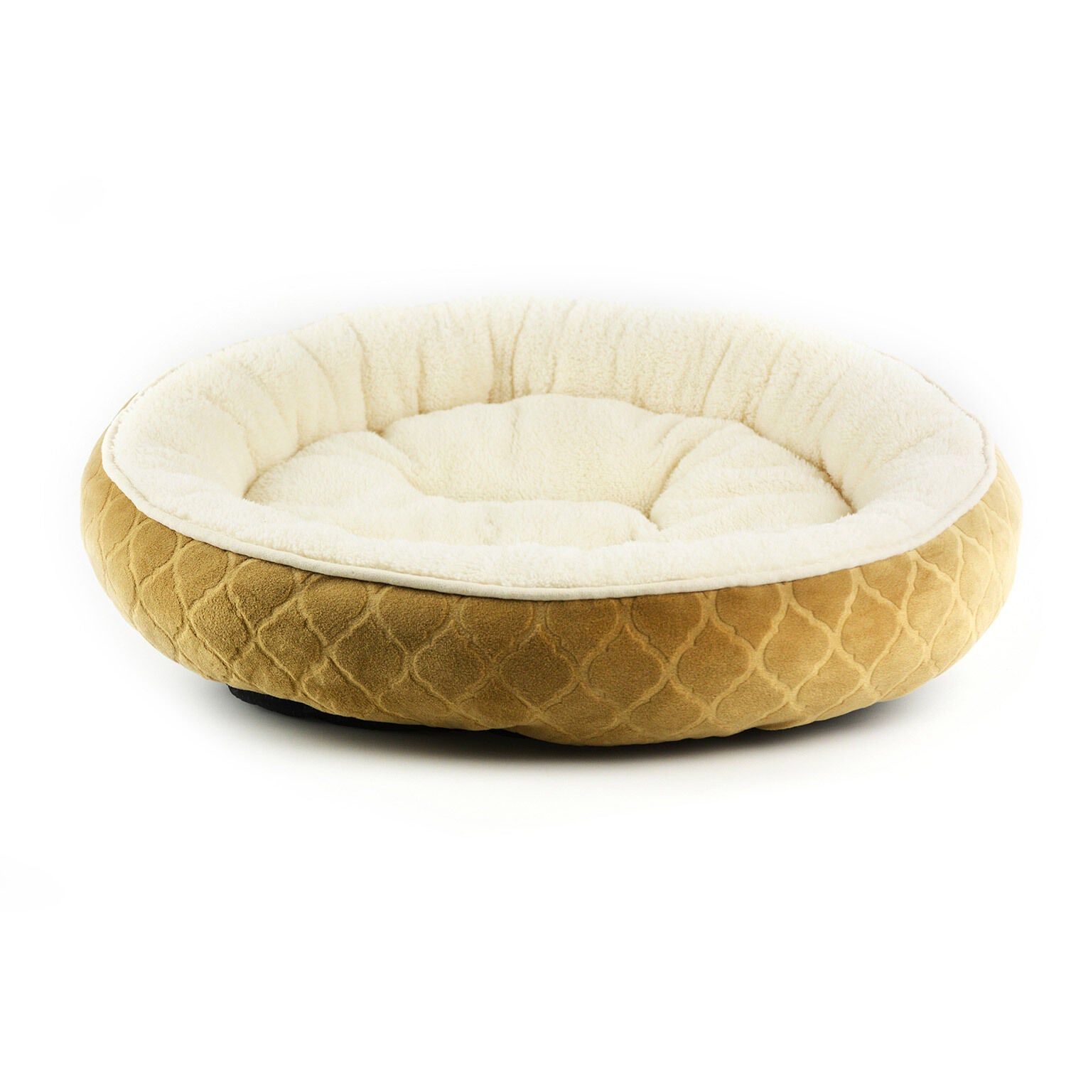 Jump Round Cuddler Cat & Dog Bed, Camel, 20"