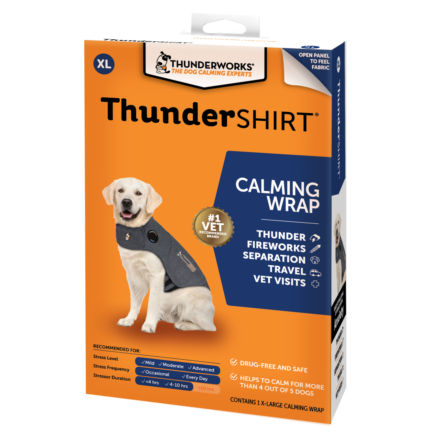 Thundershirt Anxiety Relief Dog Vest, Gray, Extra Large