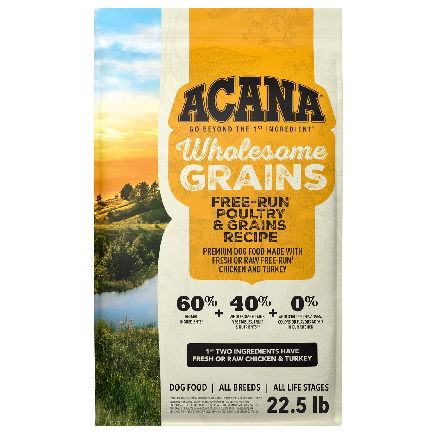 Acana Wholesome Grains Free-Run Poultry With Grains Dry Dog Food