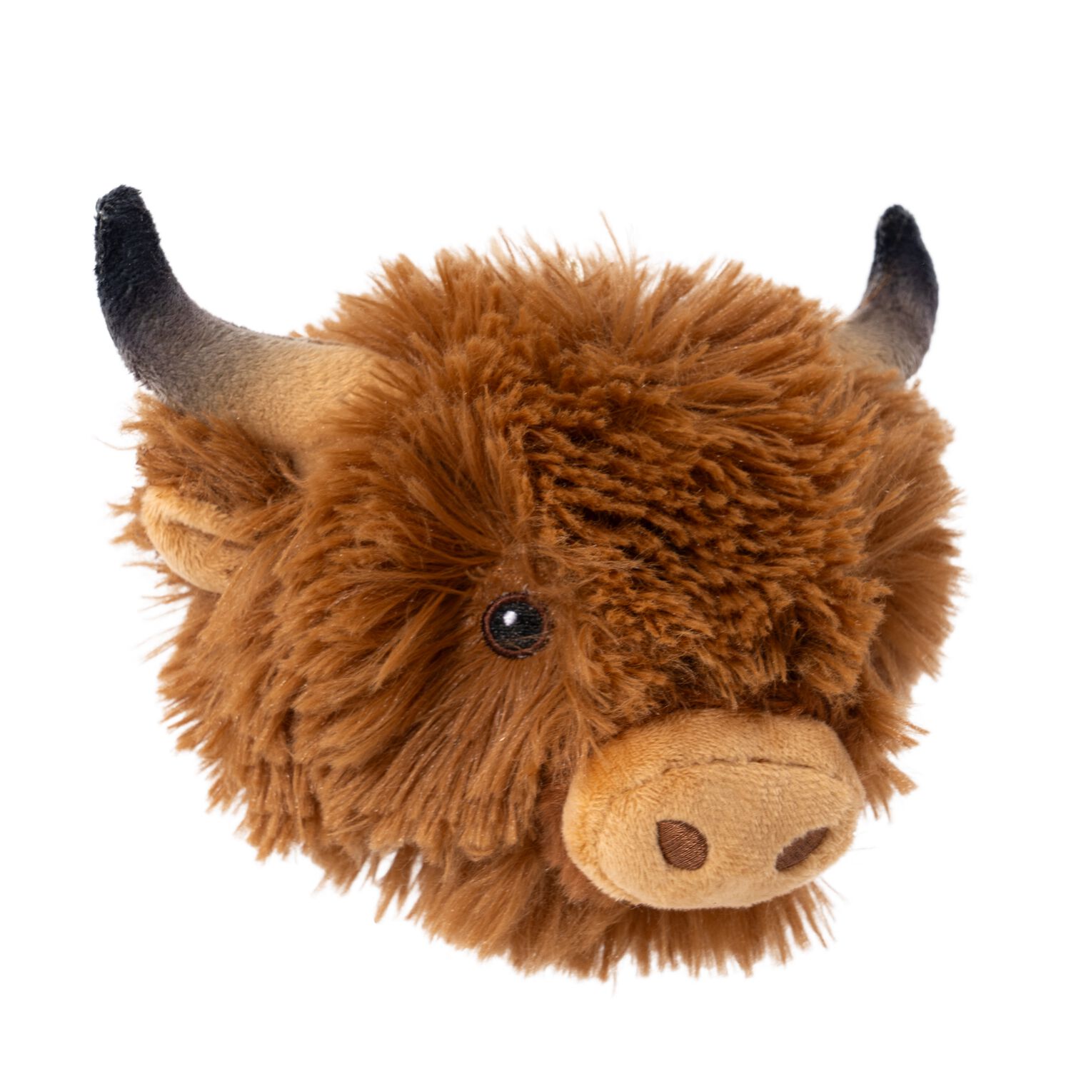 Tall Tails Highland Cow 2-In-1 Fetch Ball Squeaky Plush Dog Toy, 4-Inch