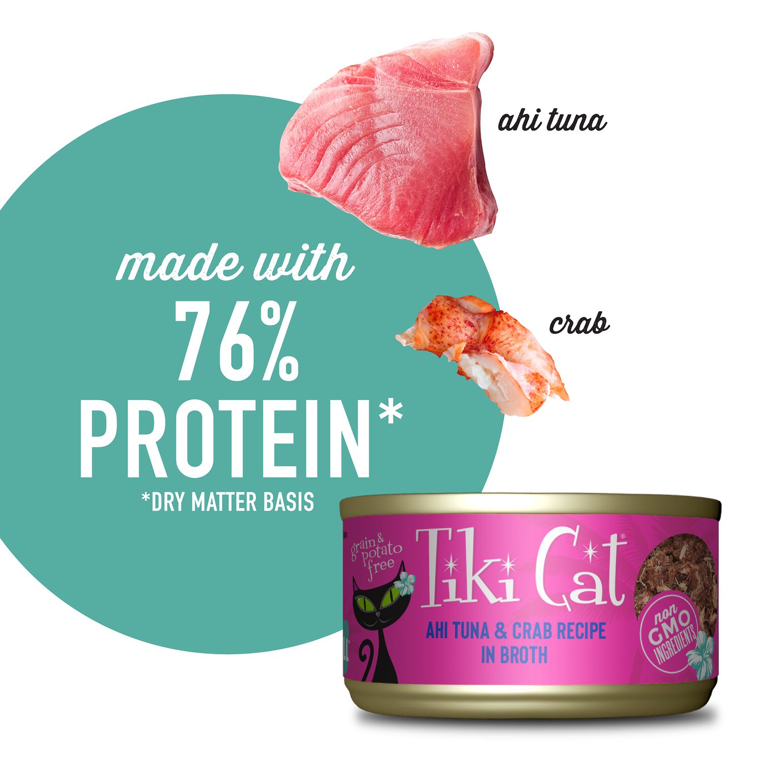 Tiki Cat Grill Wet Cat Food Ahi Tuna & Crab 2.8-Oz Can