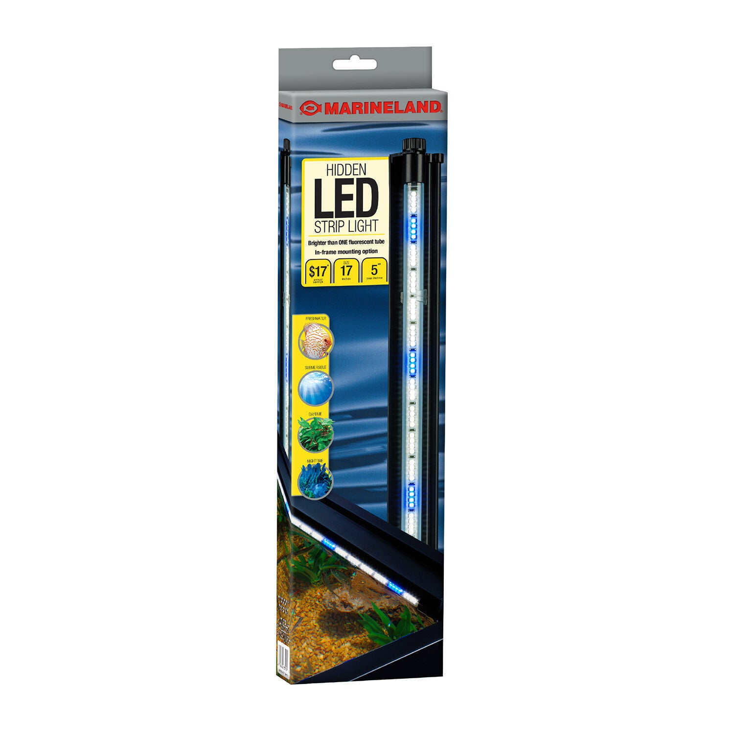Submersible Led Strip Lights White Blue 17in Pet Supermarket