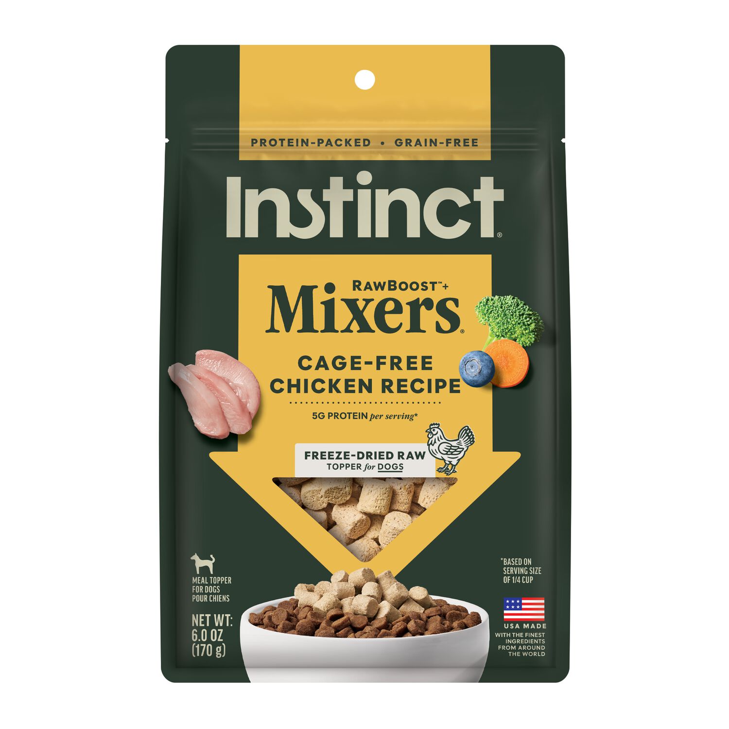 Instinct Freeze-Dried Raw Boost Mixers Grain-Free Chicken Recipe Dog Food Topper, 6-Oz
