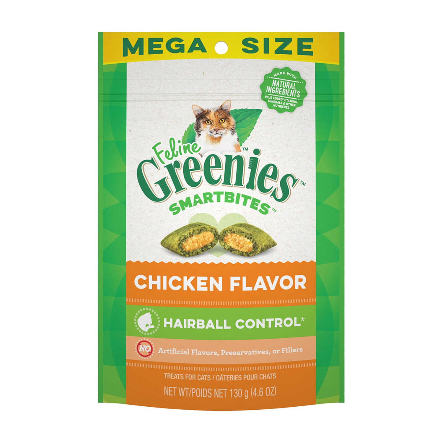 Smartbites Hairball Control Cat Dental Treats Chicken Flavor Pet