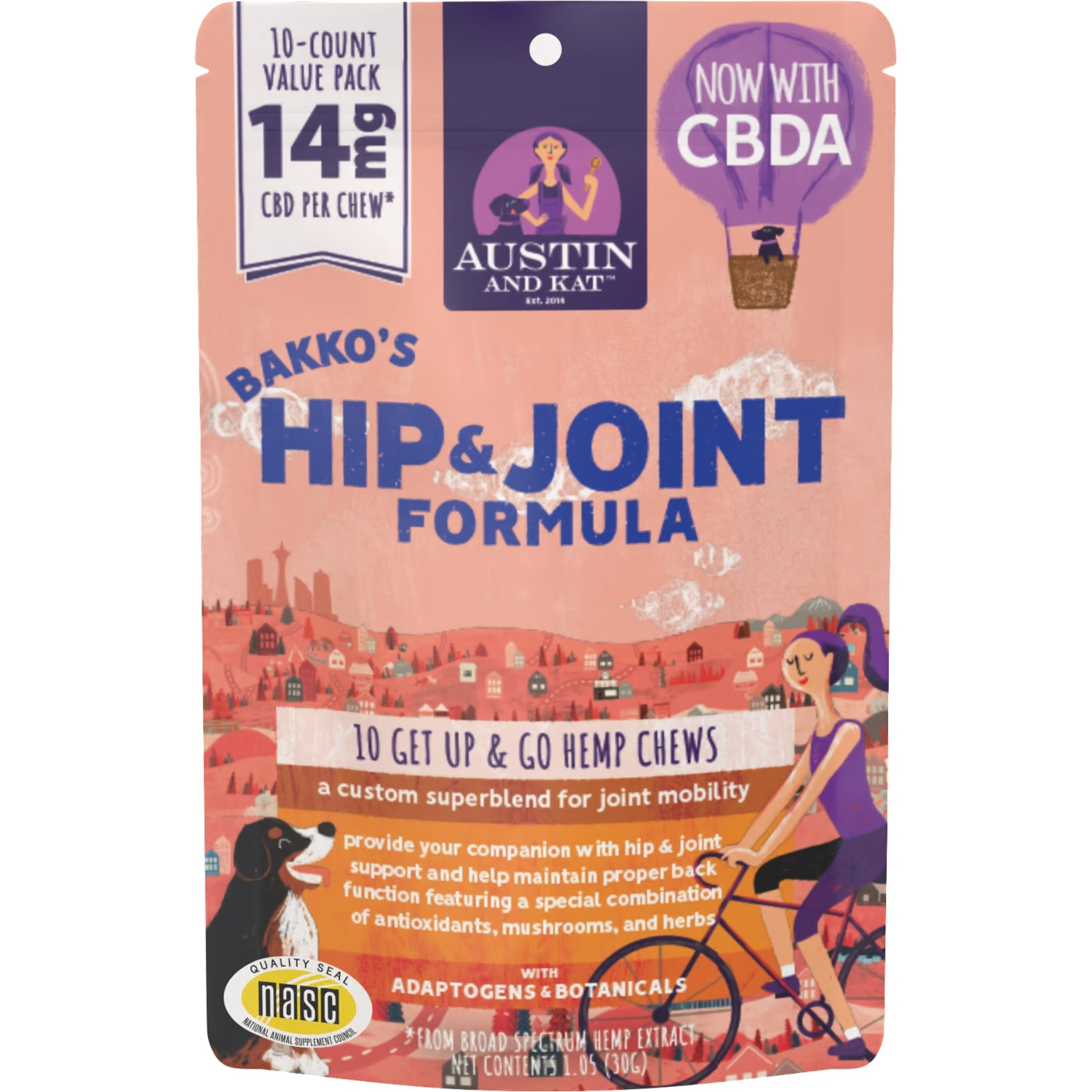 Austin And Kat Bakko's Hip And Joint Soft Chew Dog Supplement, 14Mg Value Pack