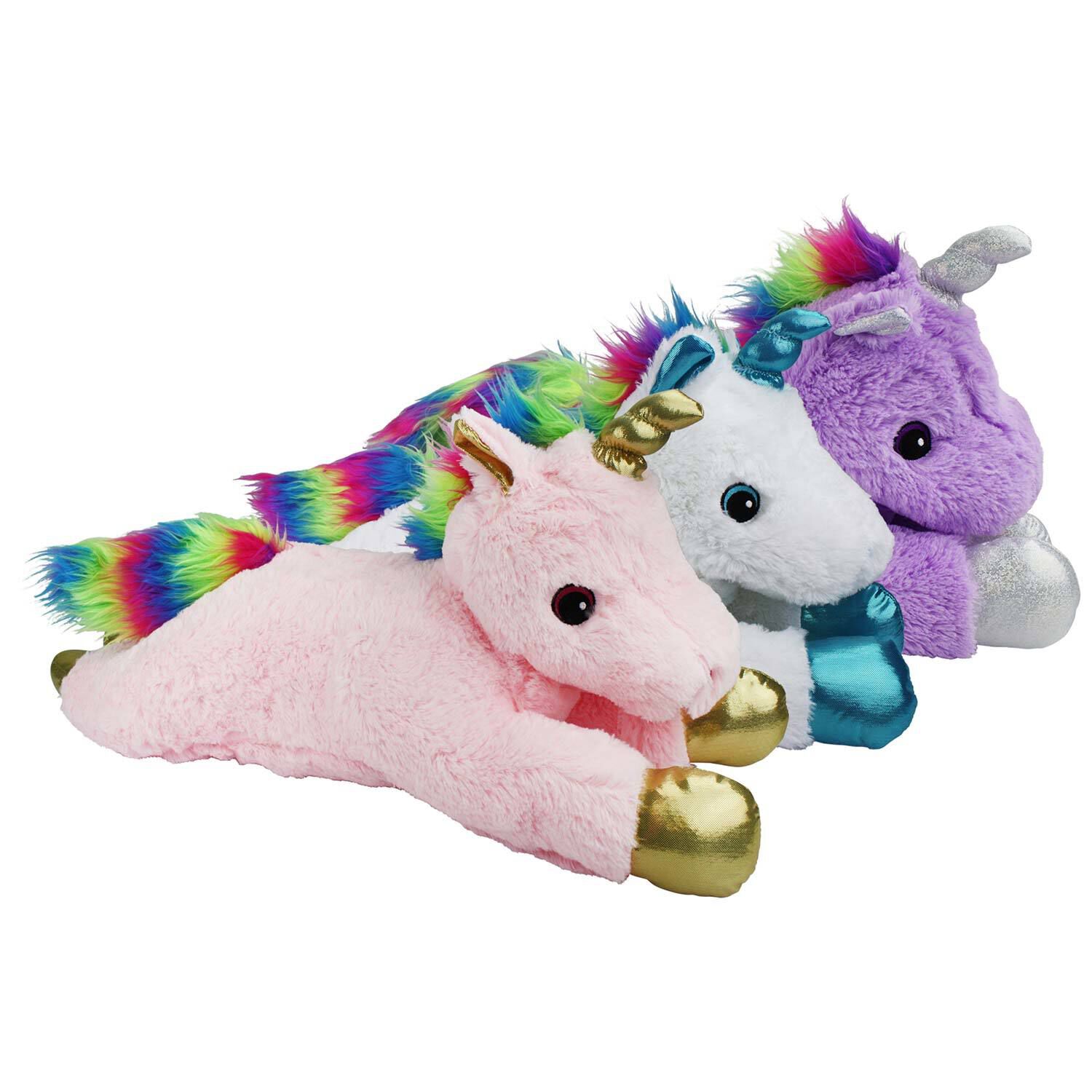 Multipet Jumbo Unicorn Plush Dog Toy, 24", Assorted Colors