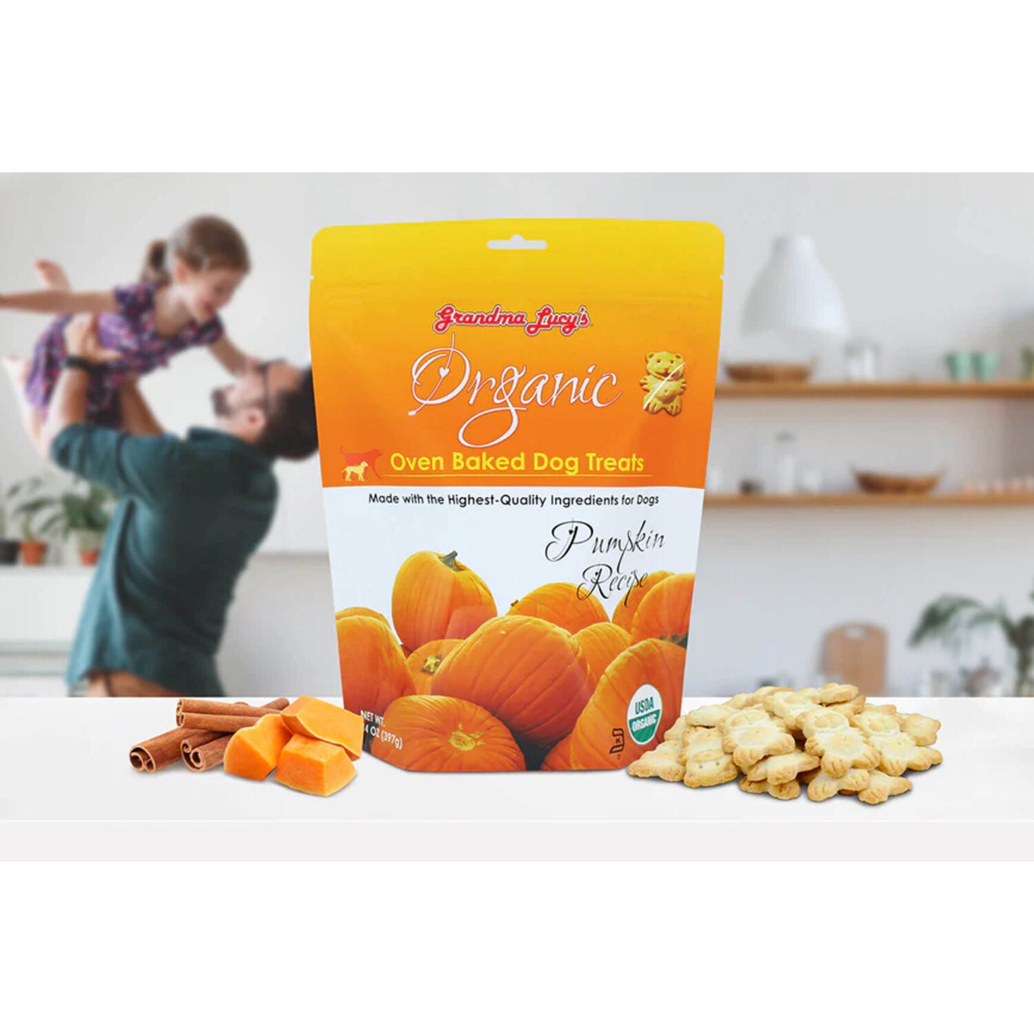 Grandma’s made Treats Grandma Lucys Organic Baked Dog Treats, Pumpkin Recipe - 14Oz