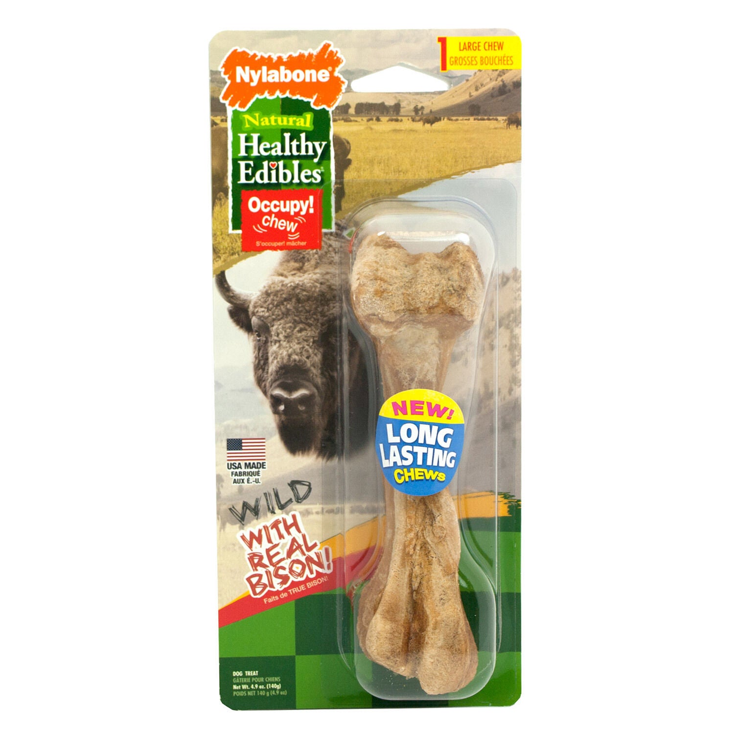 Healthy Edibles Wild Bison Flavor Large Dog Treat