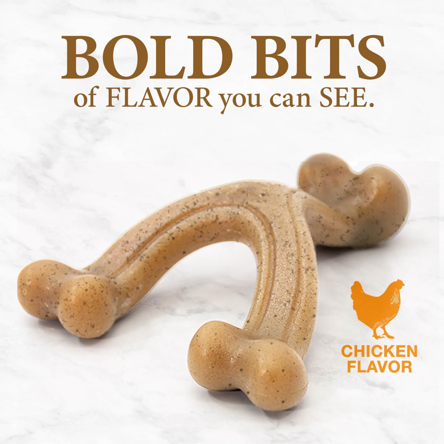 Nylabone Gourmet Style Strong Chew Wishbone Dog Toy - Chicken Flavor