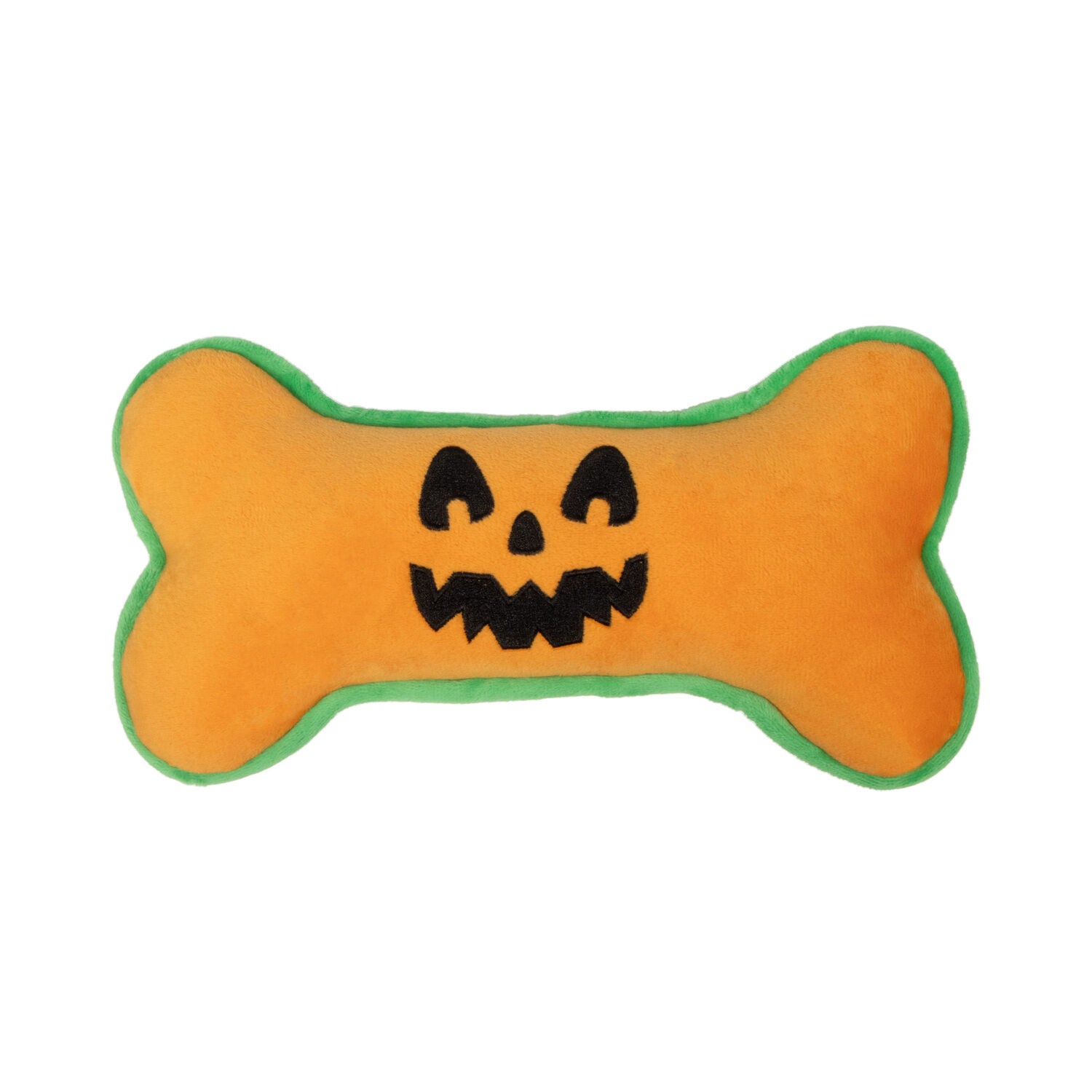 Simply Dog Orange Jack-O-Lantern Bone Dog Toy, 12"