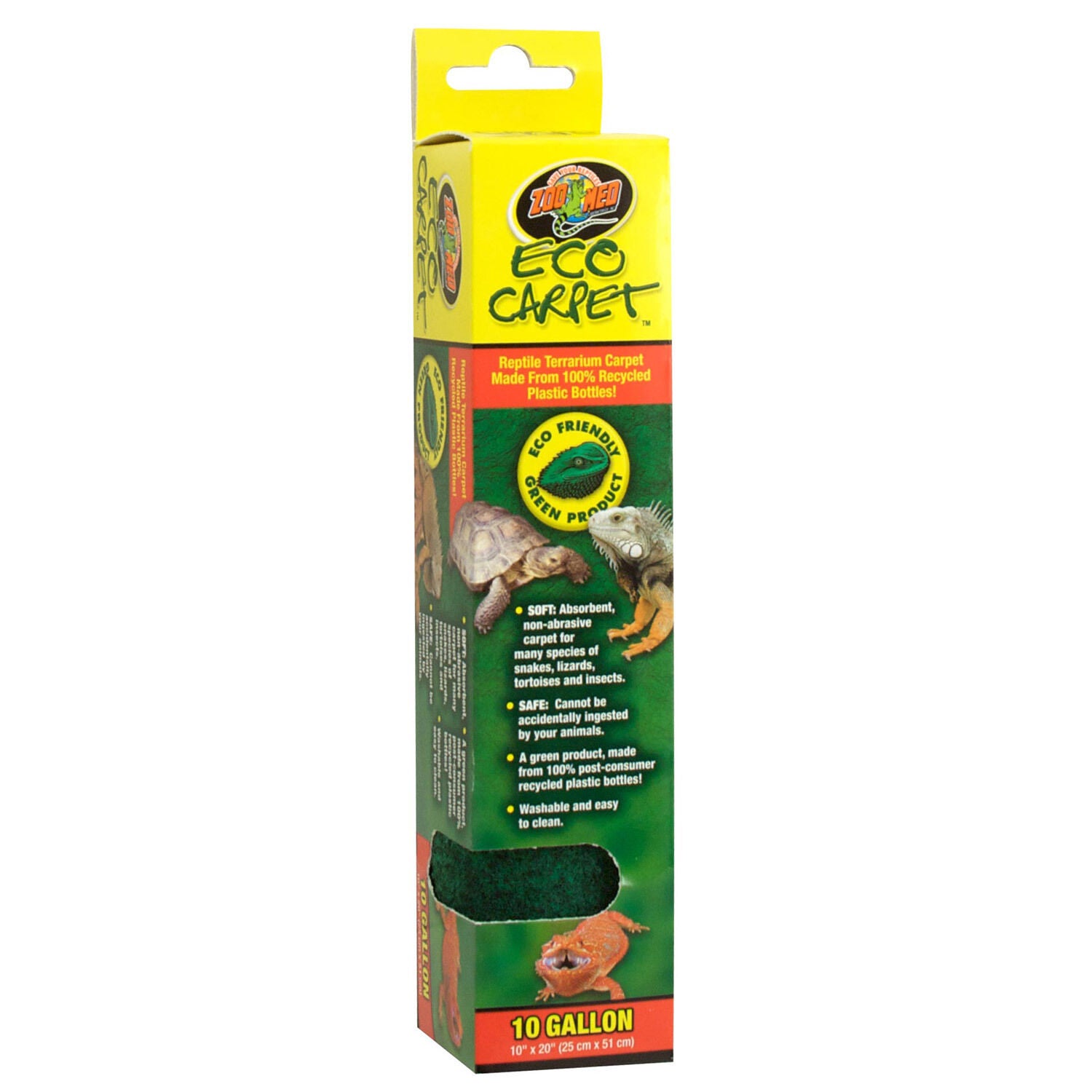 Zoo Med Eco Carpet Reptile Terrarium Carpet, Green, 12" By 30"