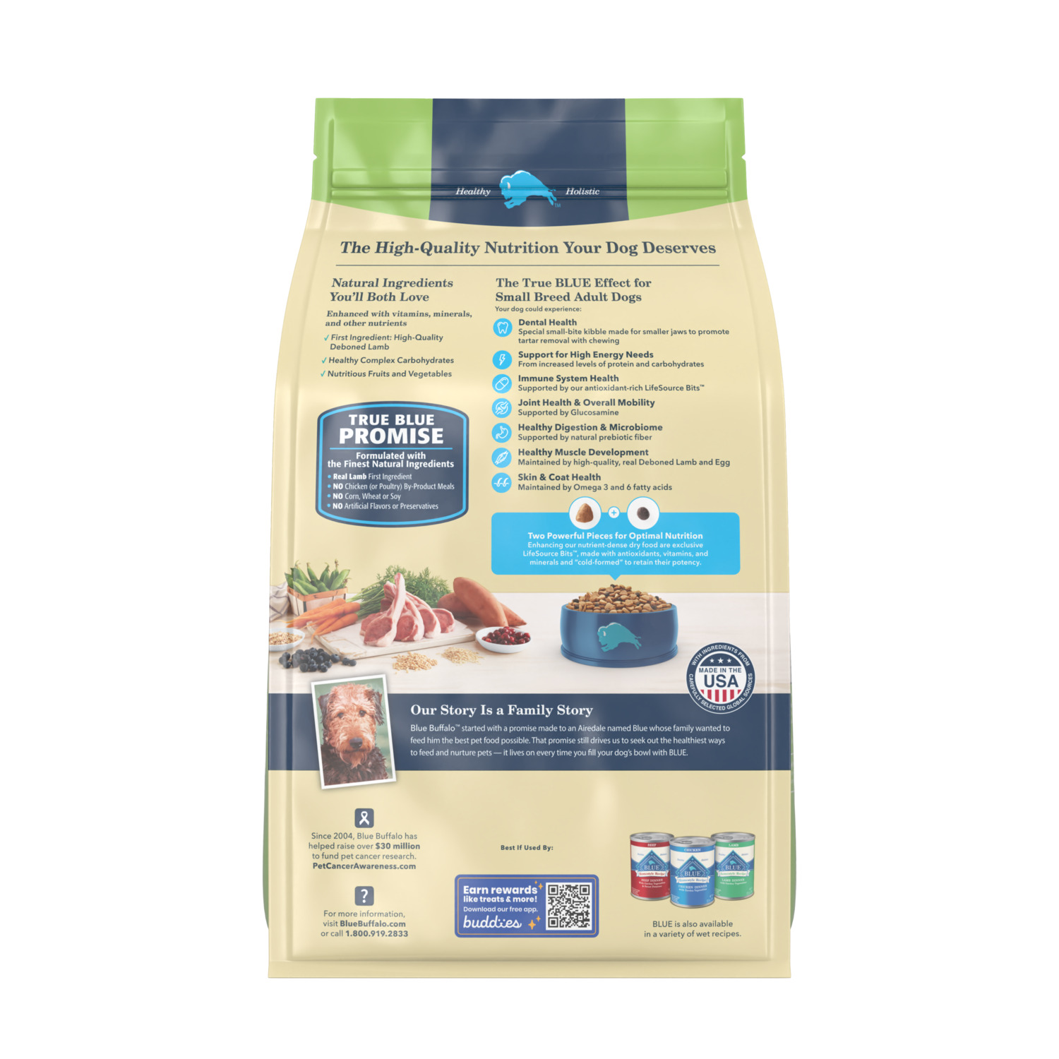 Blue Buffalo Life Protection Small Breed Adult Lamb & Brown Rice Recipe Dry Dog Food, 15 Lb