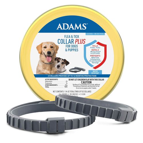 Adams Flea & Tick Collar Plus For Dogs & Puppies
