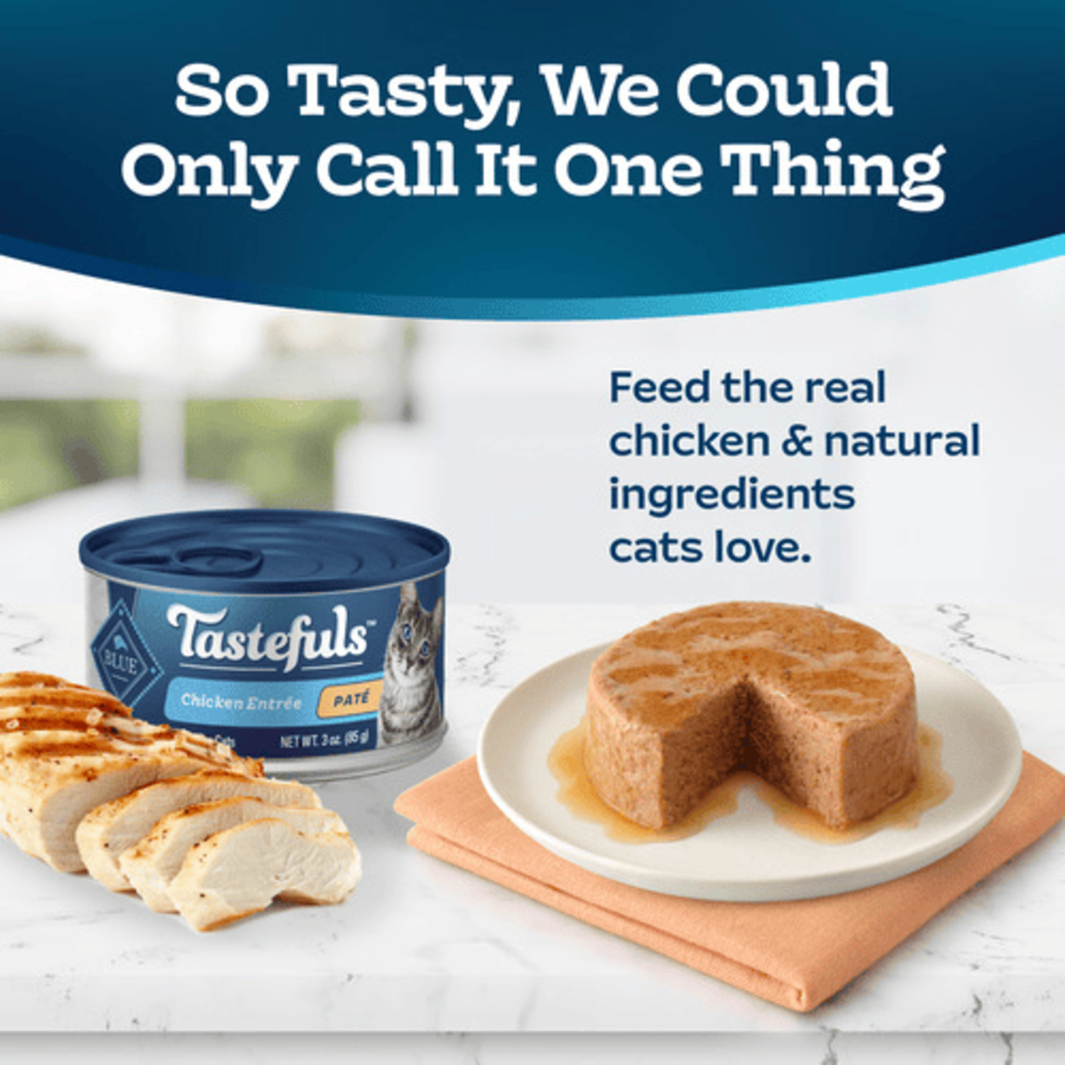Blue Buffalo Tastefuls Adult Cat Chicken Entree Pate Wet Cat Food, 3-Oz Can