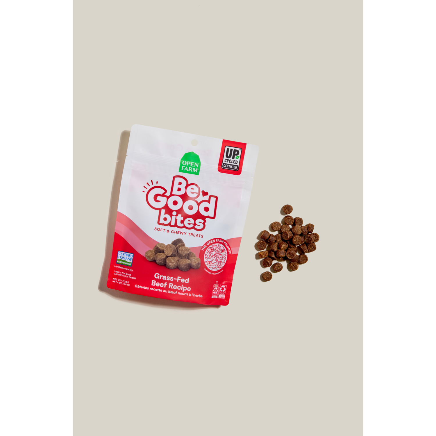 Open Farm Be Good Bites Grass-Fed Beef Soft & Chewy Dog Treats, 6Oz