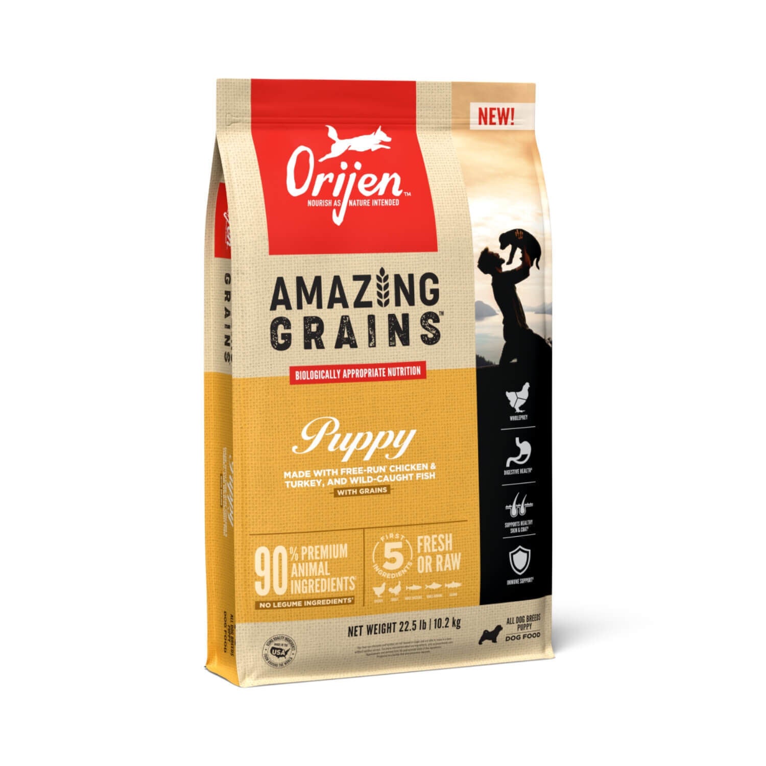 Orijen Amazing Grains High Protein Dry Puppy Food 22.5lb Pet
