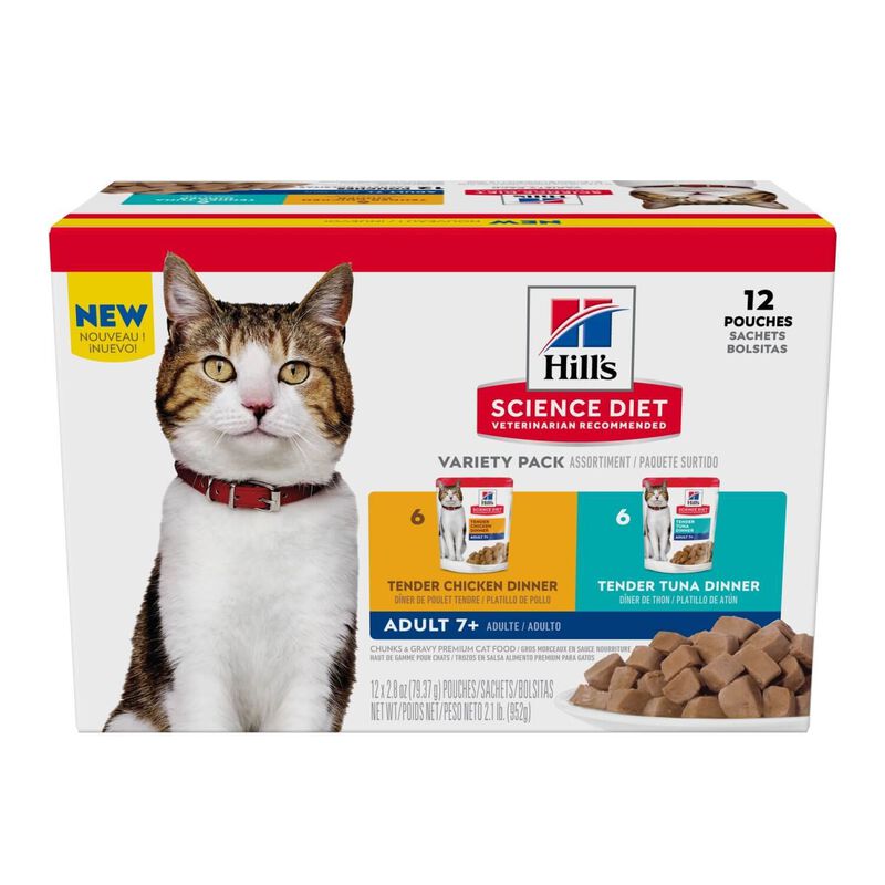 Hill'S Science Diet Variety Pack For Seniors Wet Cat Food Variety Pack Pouches
