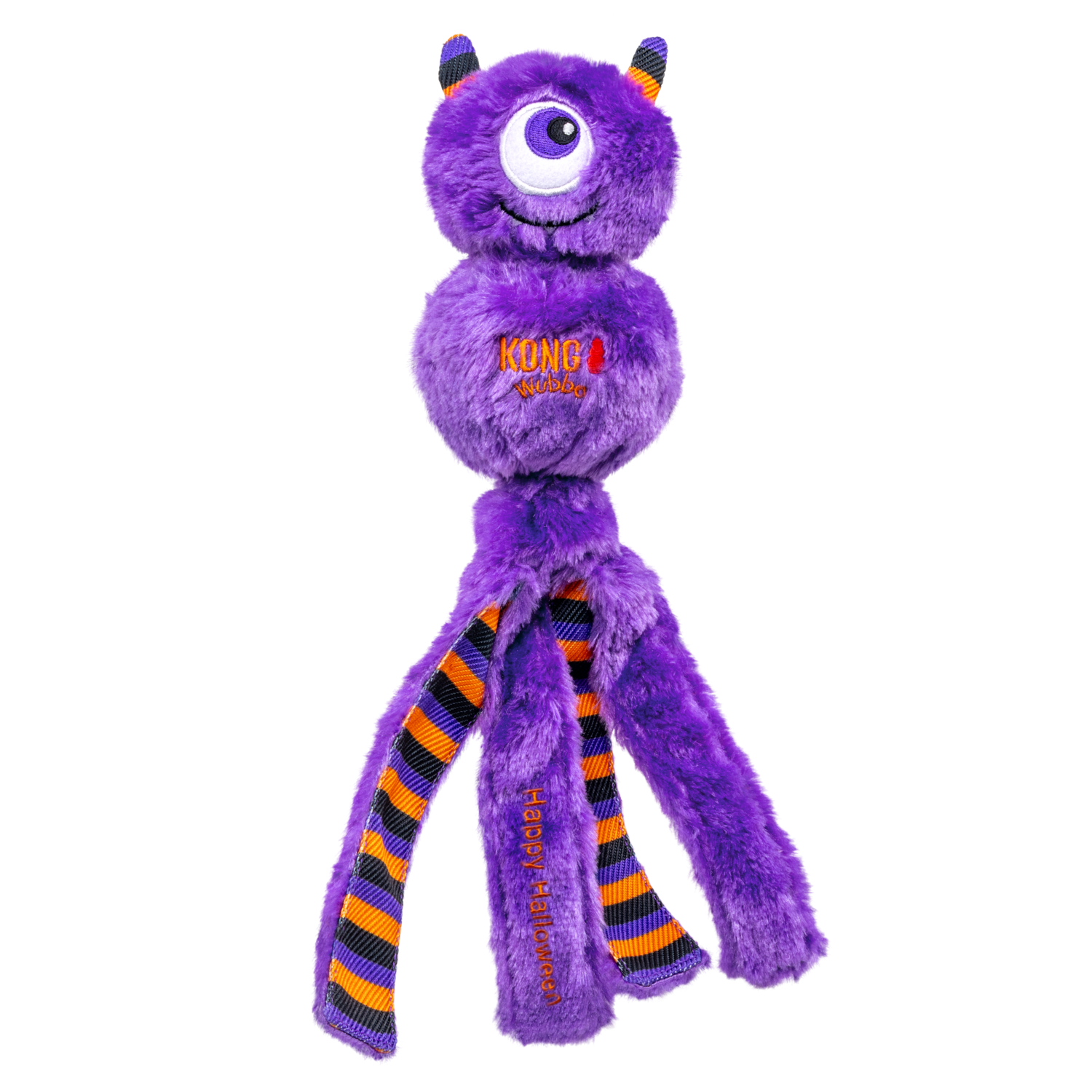 Kong Halloween Wubba Monster Squeaky Plush Tug Dog Toy, Purple, Large
