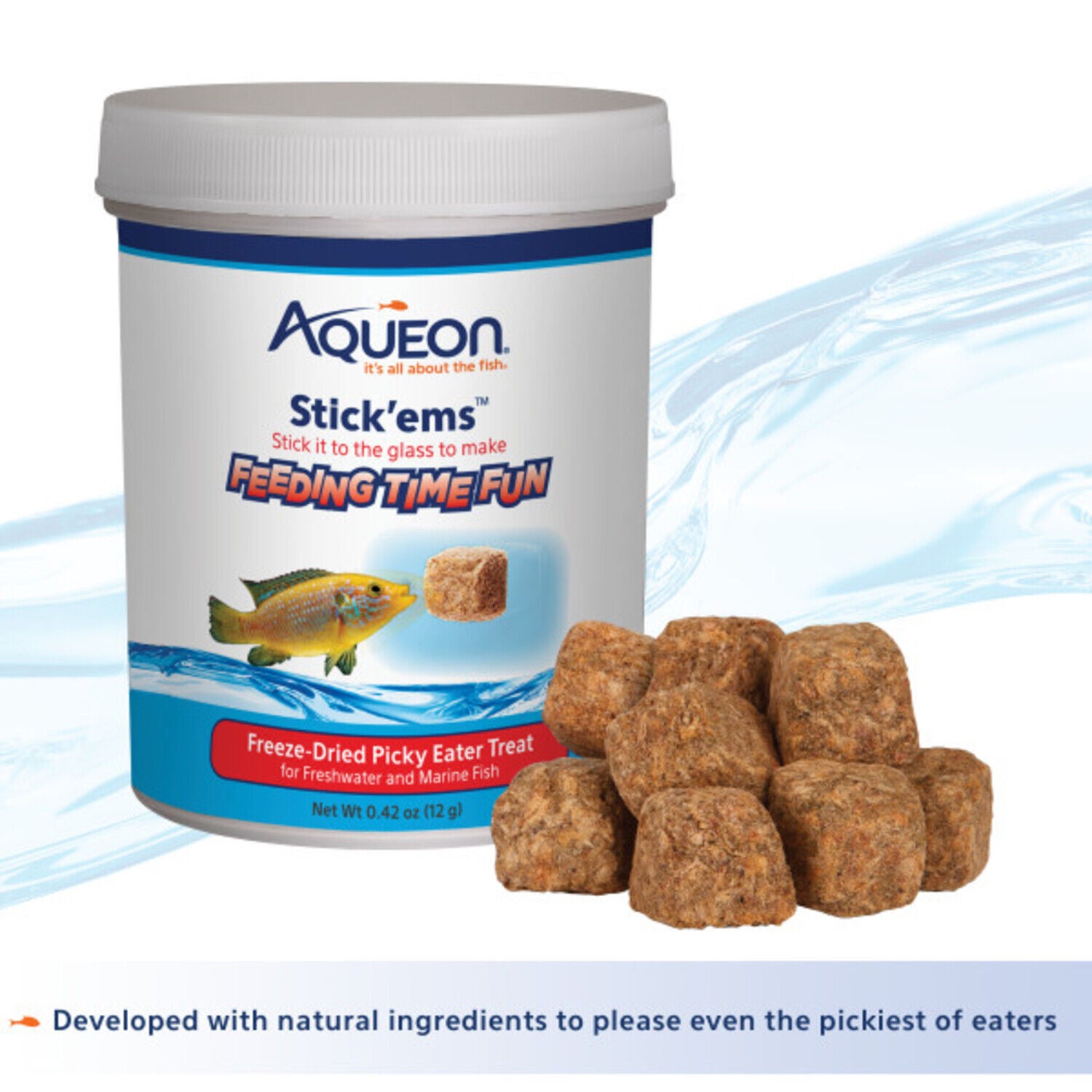 Aqueon Stick'ems Freeze-Dried Picky Eater Fish Treat, 0.42 Oz