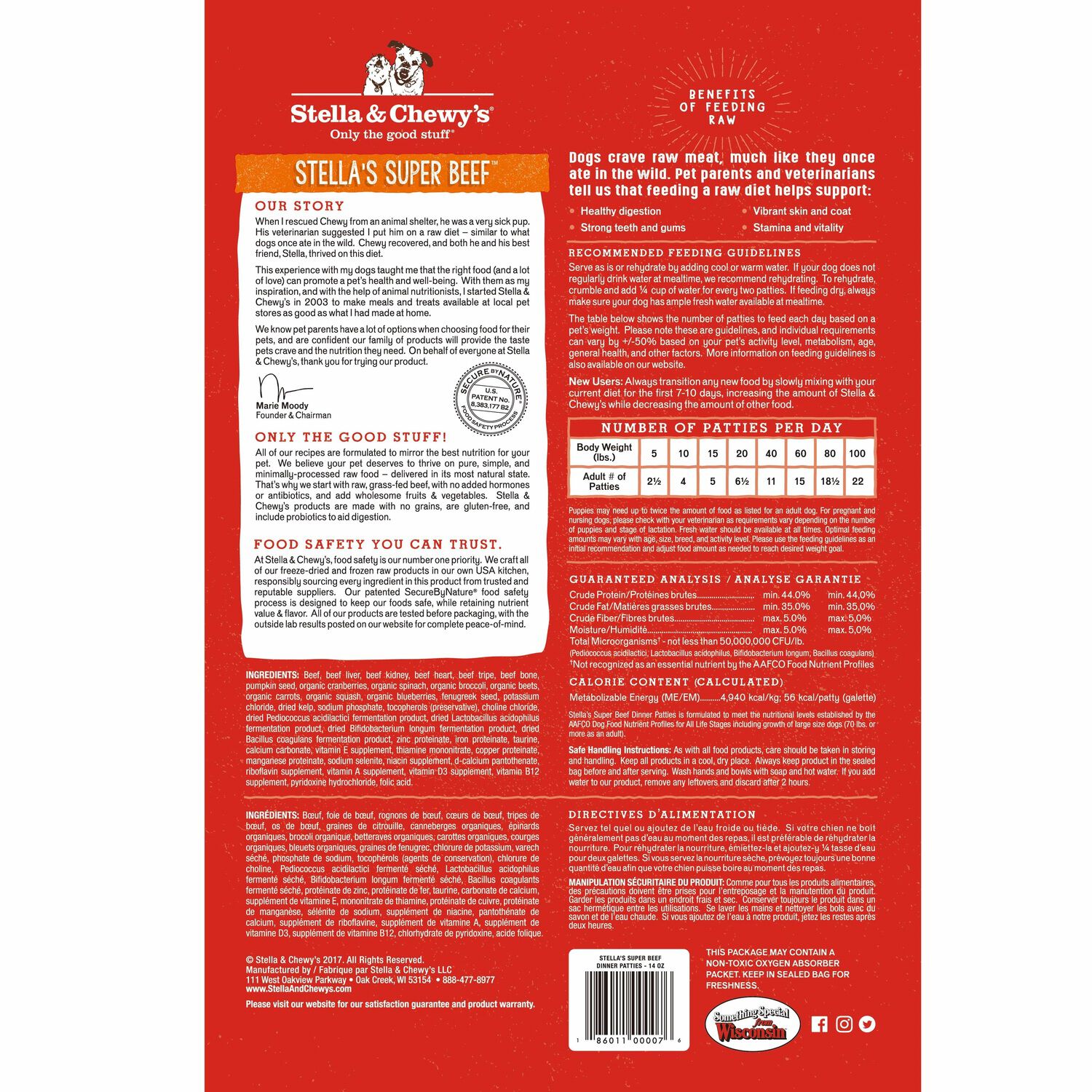Stella & Chewy's Freeze-Dried Raw Dinner Patties, Stella's Super Beef Patties Dog Food, 25-Oz Bag