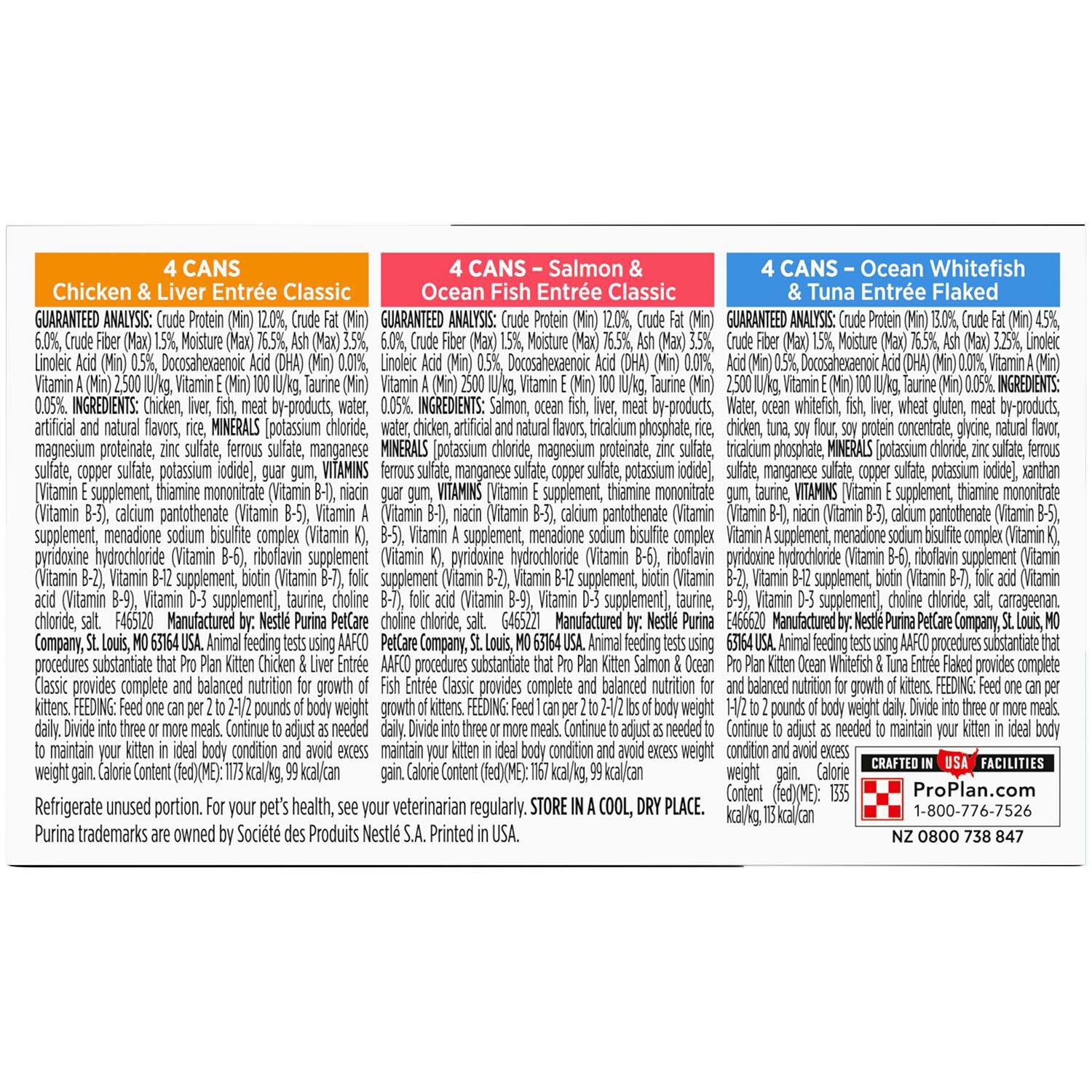 Purina Pro Plan High Protein Wet Kitten Food Variety Pack, Development Kitten Favorites - (12) 3 Oz. Cans