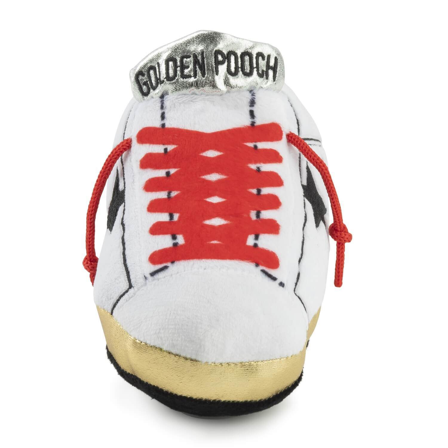 Haute Diggity Dog Golden Pooch Tennis Shoe Squeaky Plush Dog Toy