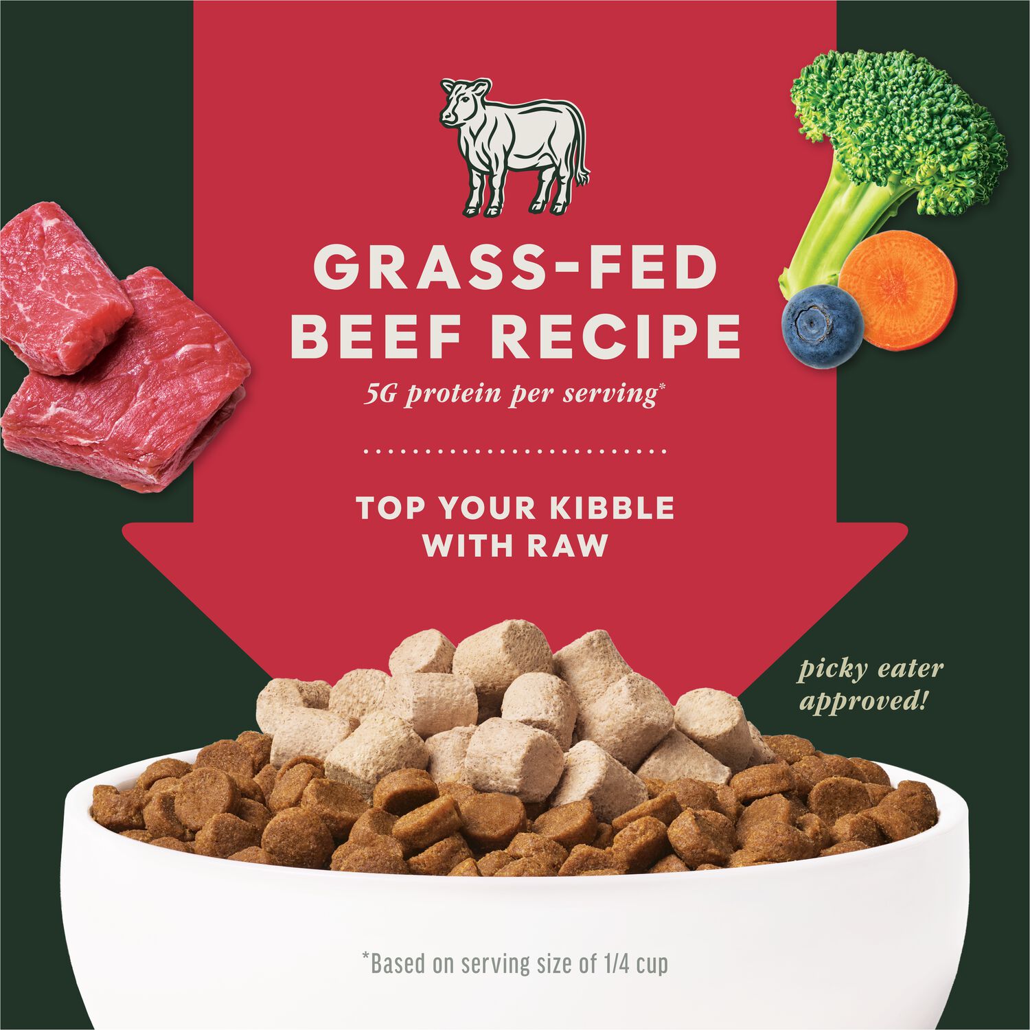 Instinct Freeze-Dried Raw Boost Mixers Grain-Free Beef Recipe Dog Food Topper, 6-Oz Bag