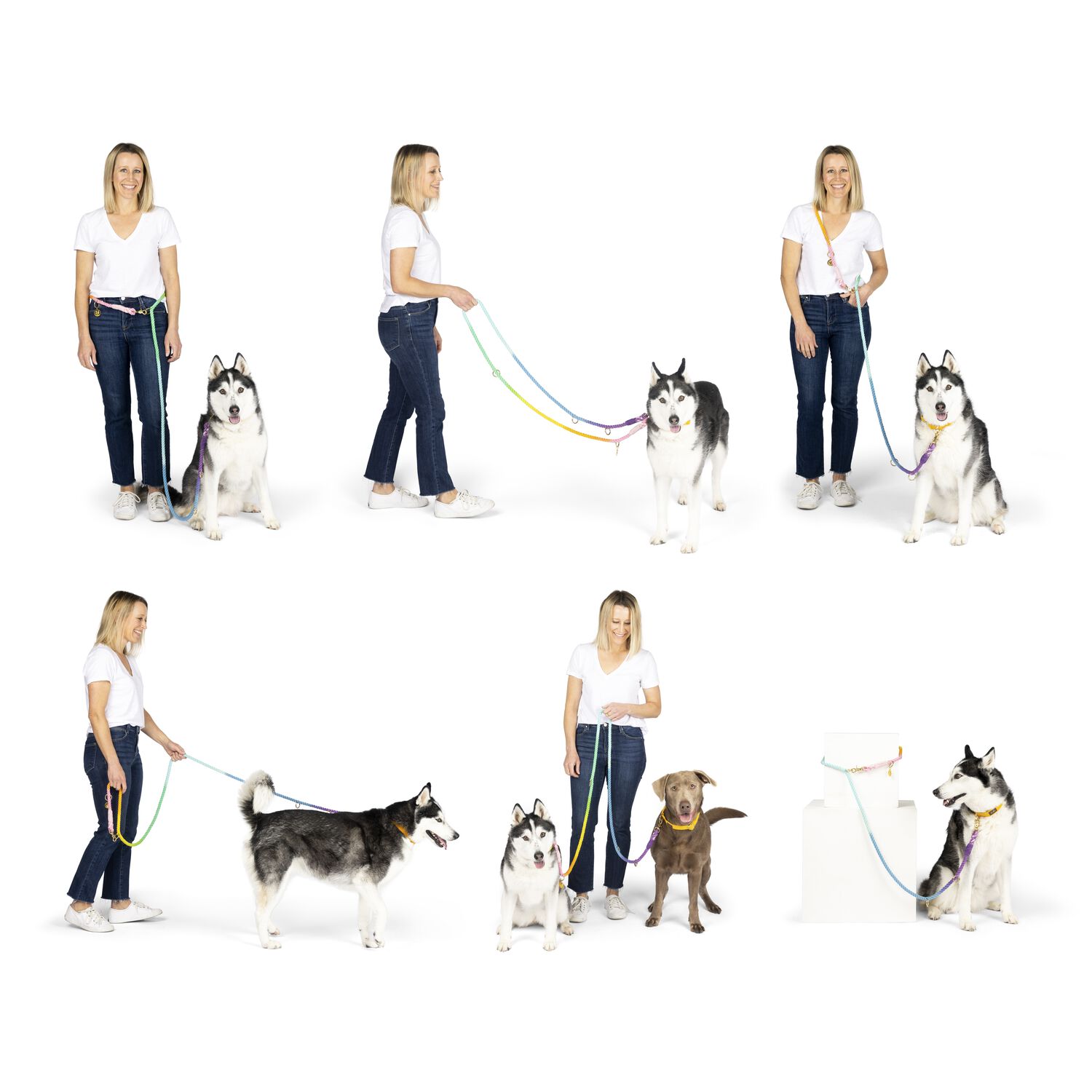 Pink Papyrus Pixie Hands-Free Adjustable-Length Rope Dog Leash, 7"