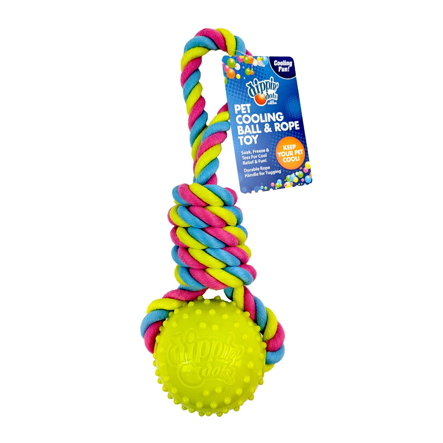 Dippin&rsquo; Dots Cooling Ball On A Rope Tug & Toss Dog Toy