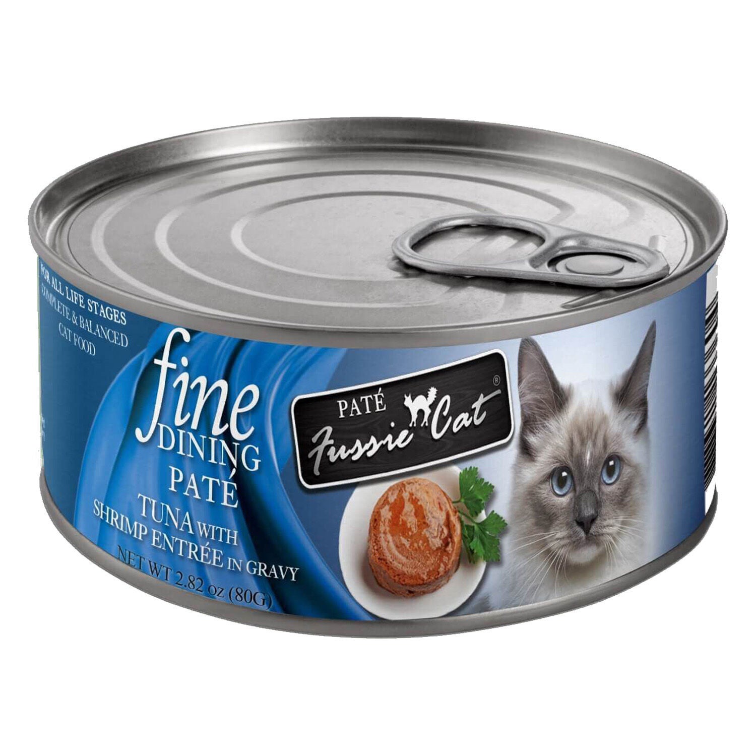 Fussie Cat Fine Dining Pate Tuna With Shrimp In Gravy Wet Cat Food, 2.8 Oz