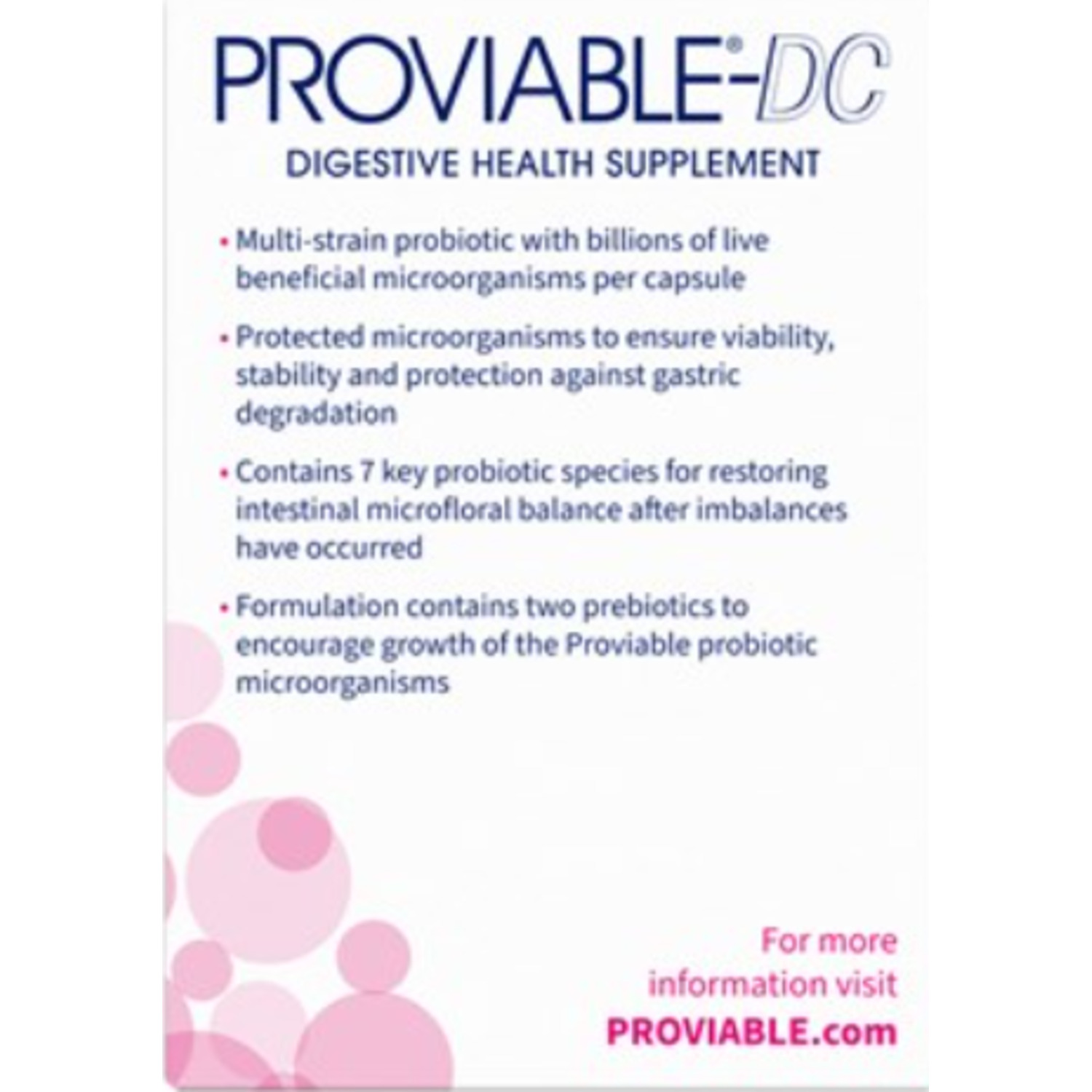 Nutramax Proviable Digestive Health Supplement Multi-Strain Probiotics And Prebiotics For Cats And Dogs, 30Ct