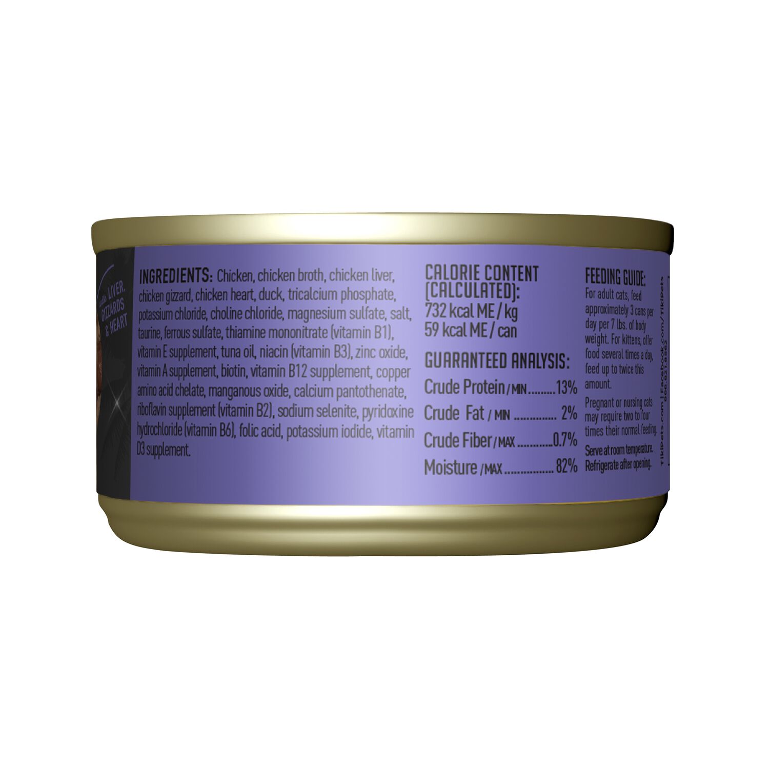 Tiki Cat After Dark Whole Foods Wet Cat Food, Chicken & Duck, 2.8-Oz Can