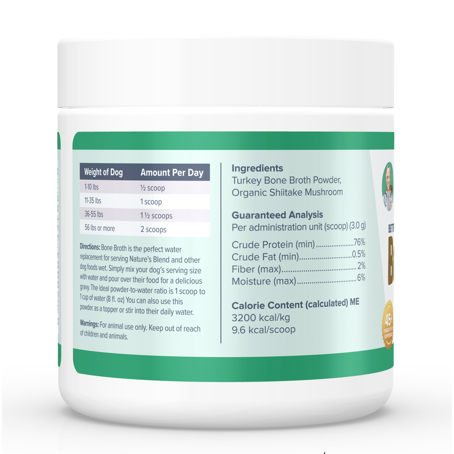 Dr. Marty Better Life Boosters Dehydrated Turkey Bone Broth Supplement Dog Food Topper