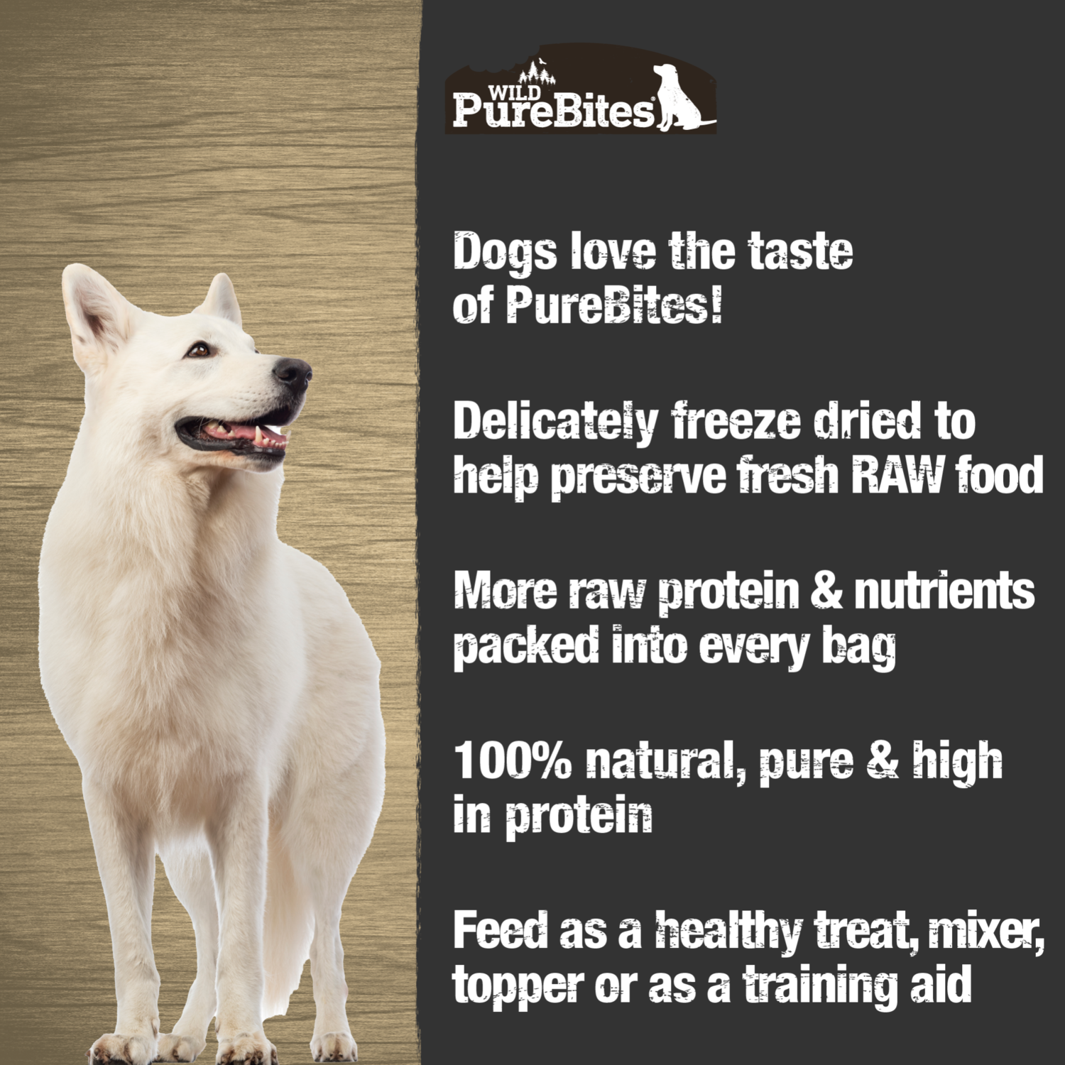 Purebites Wild Freeze-Dried Dog Treats, Bison Liver, 2.1-Oz Bag
