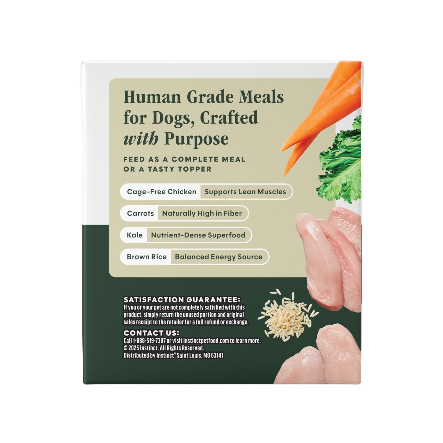 Instinct Freshly Crafted Meals Wet Dog Food Or Dog Food Topper, Cage-Free Chicken Recipe, 11-Oz Pack Of 12
