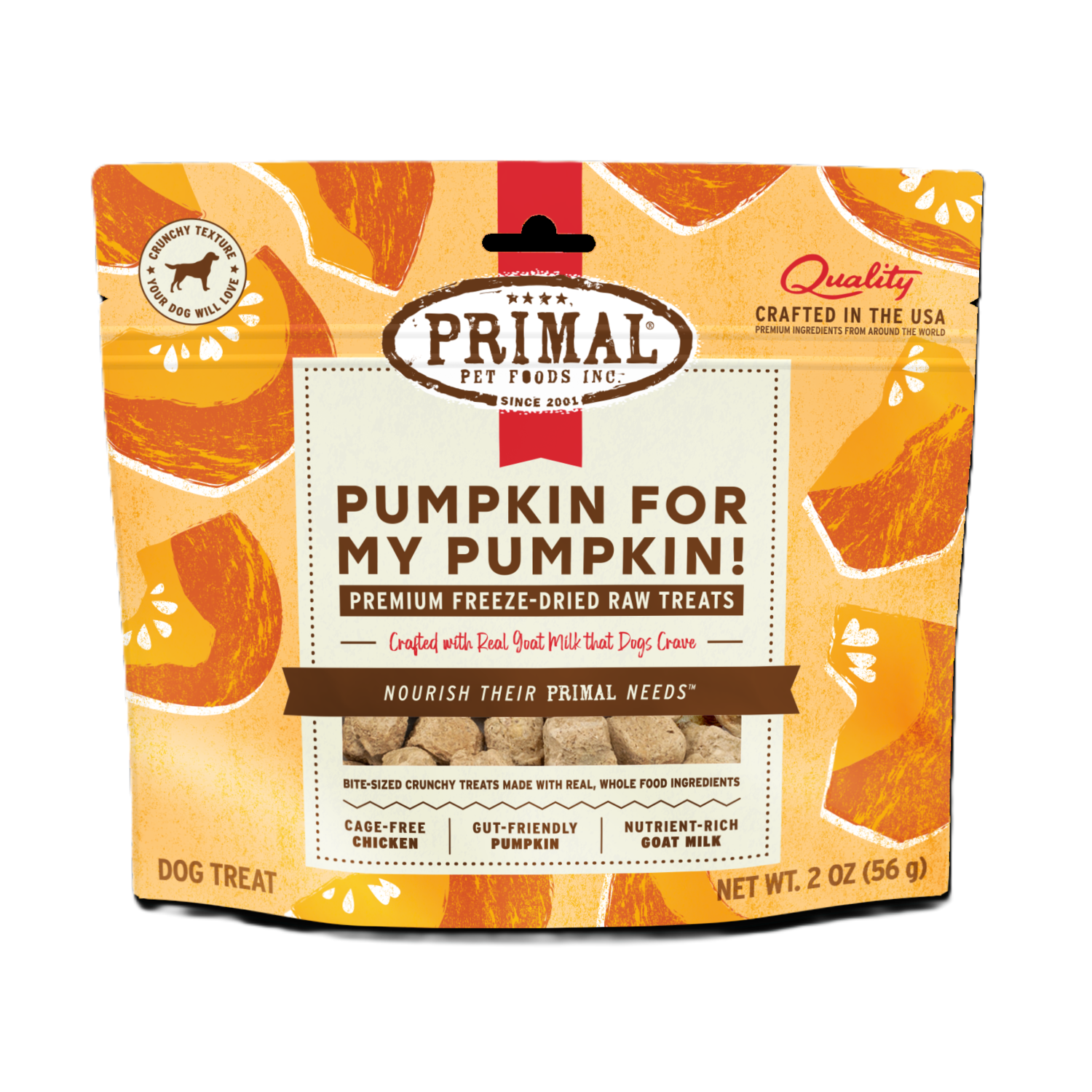 Primal Pumpkin For My Pumpkin Freeze-Dried Raw Dog Treats, Chicken & Pumpkin, 2-Oz