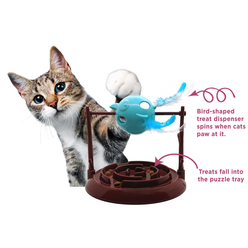Doc & Phoebe Twirly Bird Treat Dispensing Cat Toy