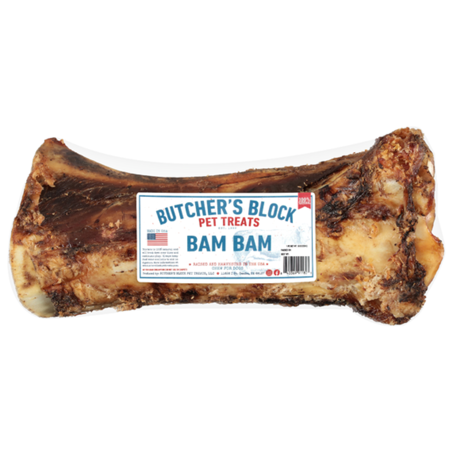 Butcher's Block Bones Bam Bam Beef Full Front Shank Dog Treat, 1-Each