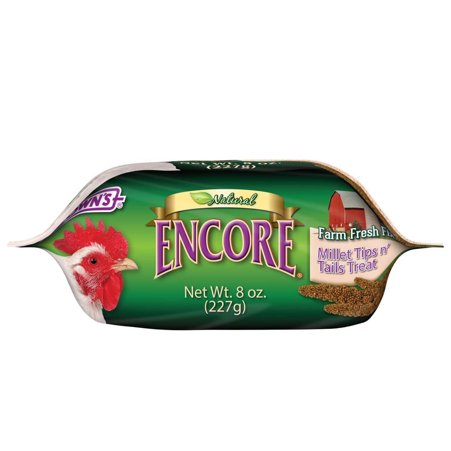Brown's Encore Farm Fresh Fixins Millet Tips N Tails Treat For Chickens, Ducks, Geese, Turkeys, Pheasants & Quail