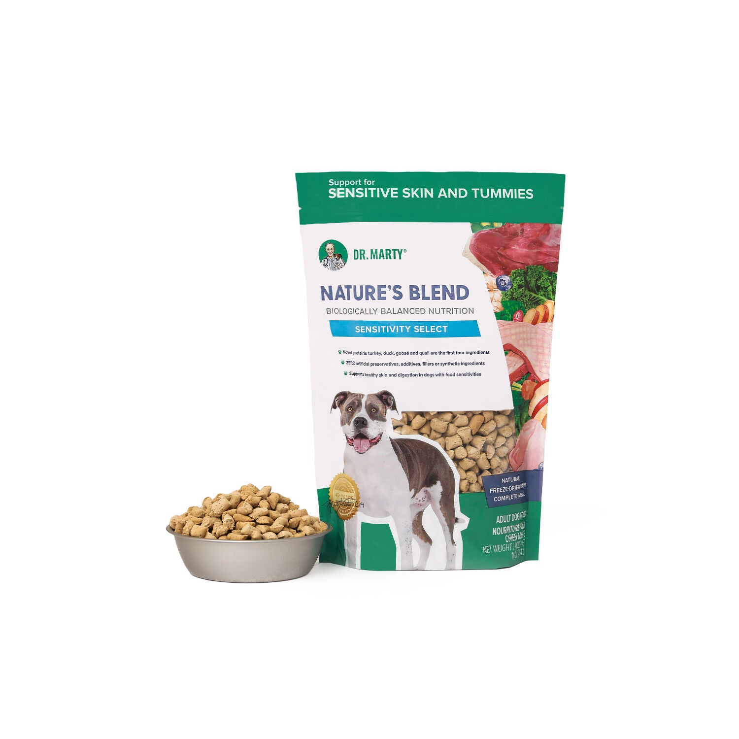 Dr. Marty Nature's Blend Sensitivity Select Freeze-Dried Raw Dog Food, 80-Oz